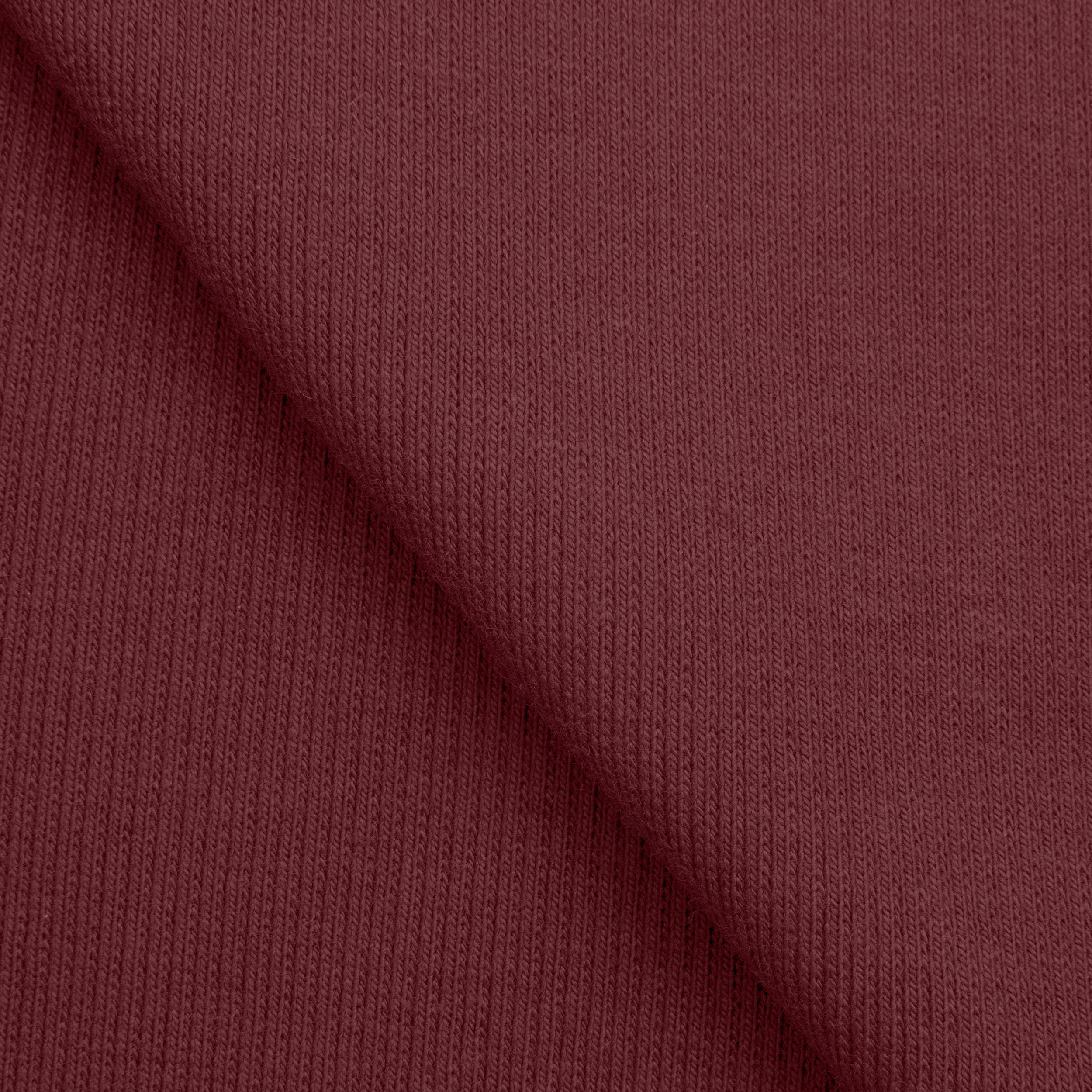 COTTON 1X1 RIB KNIT FABRIC WITH ELASTANE - BURGUNDY BROWN - 220 GSM
