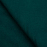 COTTON 1X1 RIB KNIT FABRIC WITH ELASTANE - DARK TEAL - 220 GSM