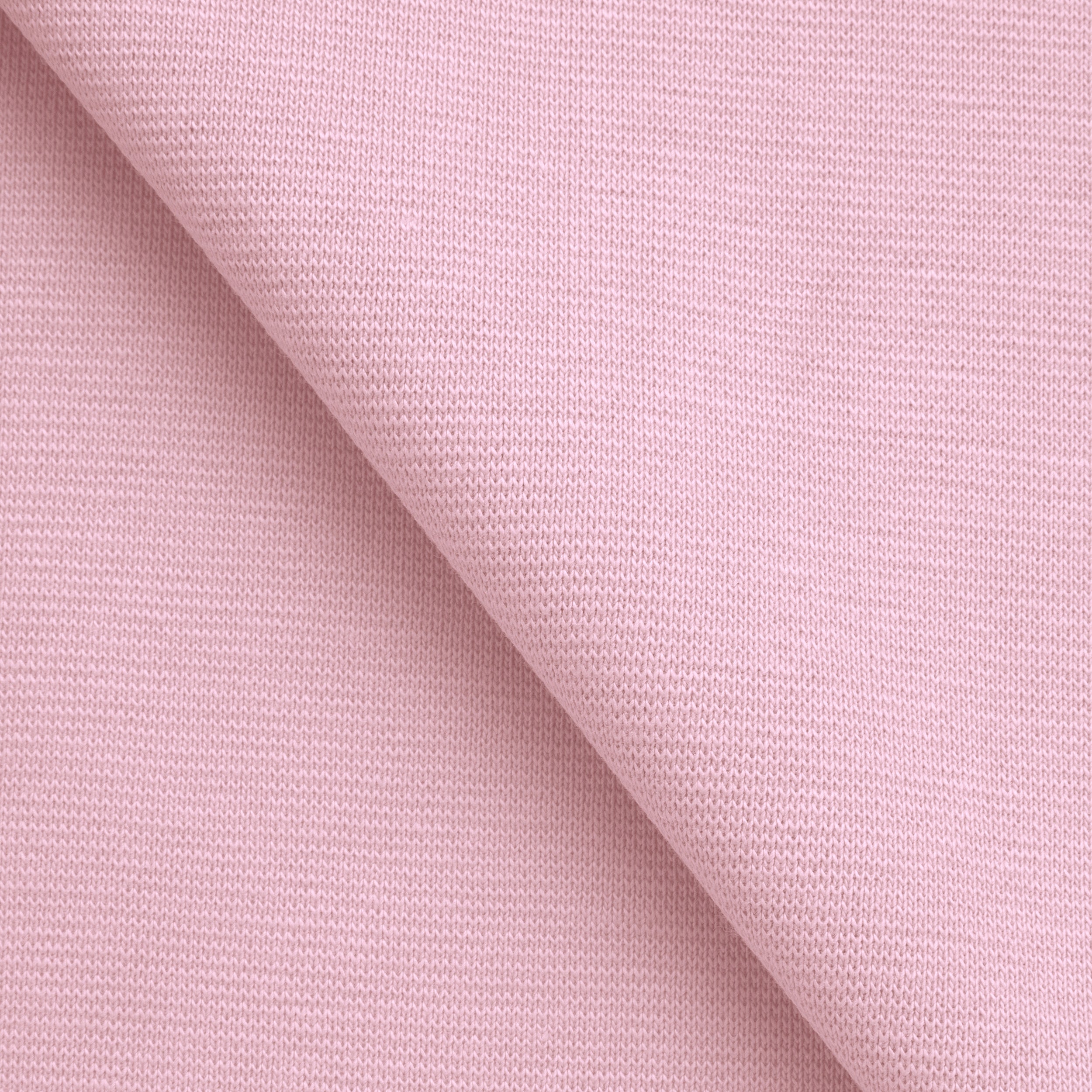 COTTON 1X1 RIB KNIT FABRIC WITH ELASTANE - POWDER PINK - 220 GSM