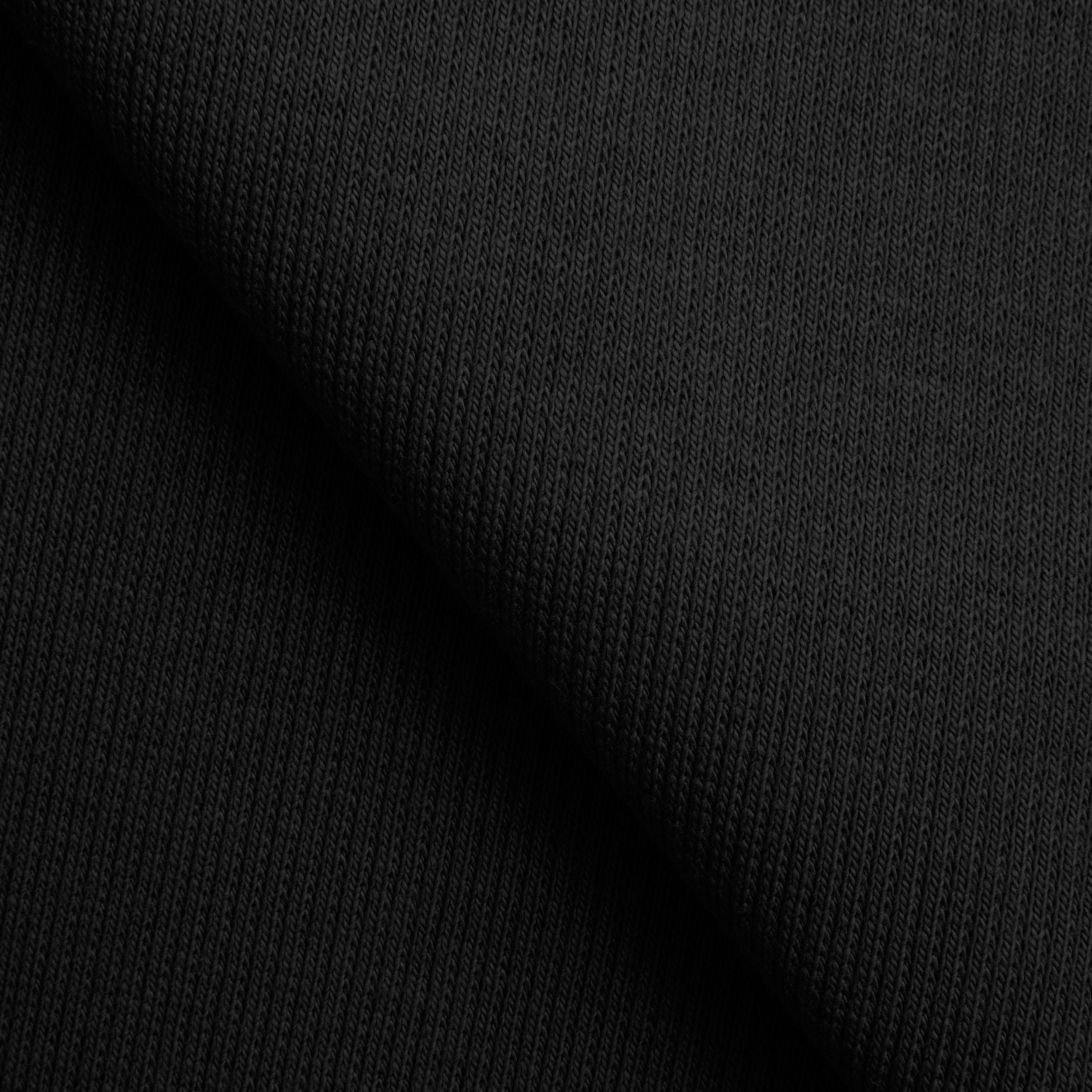 COTTON 2X1 RIB KNIT FABRIC WITH ELASTANE - BLACK - 350 GSM