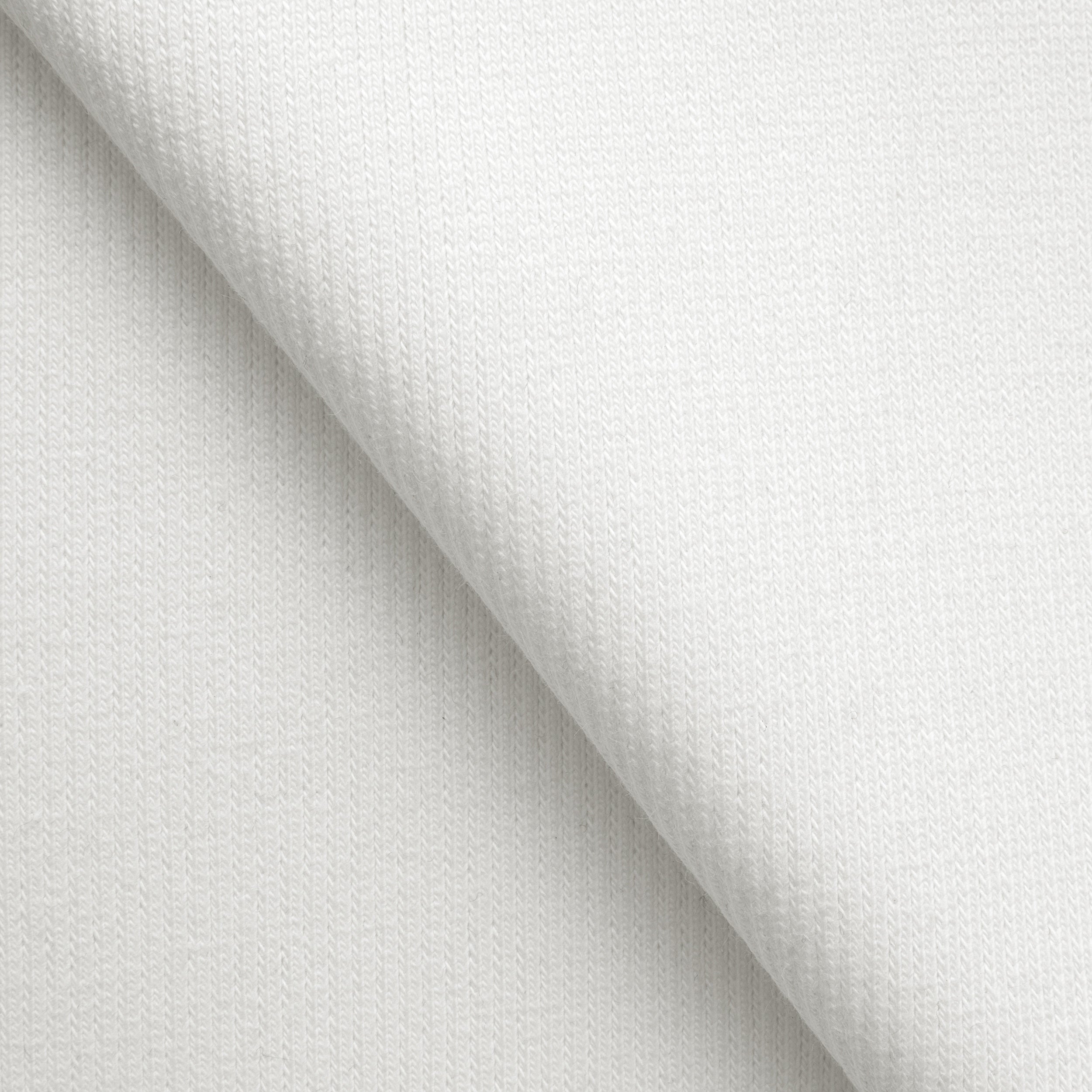 COTTON 2X1 RIB KNIT FABRIC WITH ELASTANE - SNOW WHITE - 350 GSM