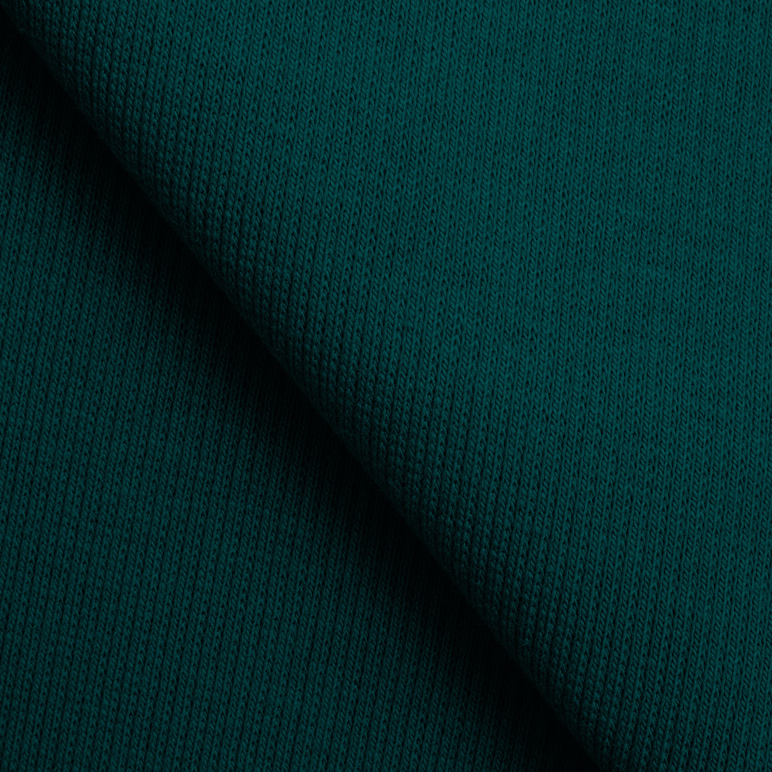 COTTON 2X1 RIB KNIT FABRIC WITH ELASTANE - DARK TEAL - 350 GSM