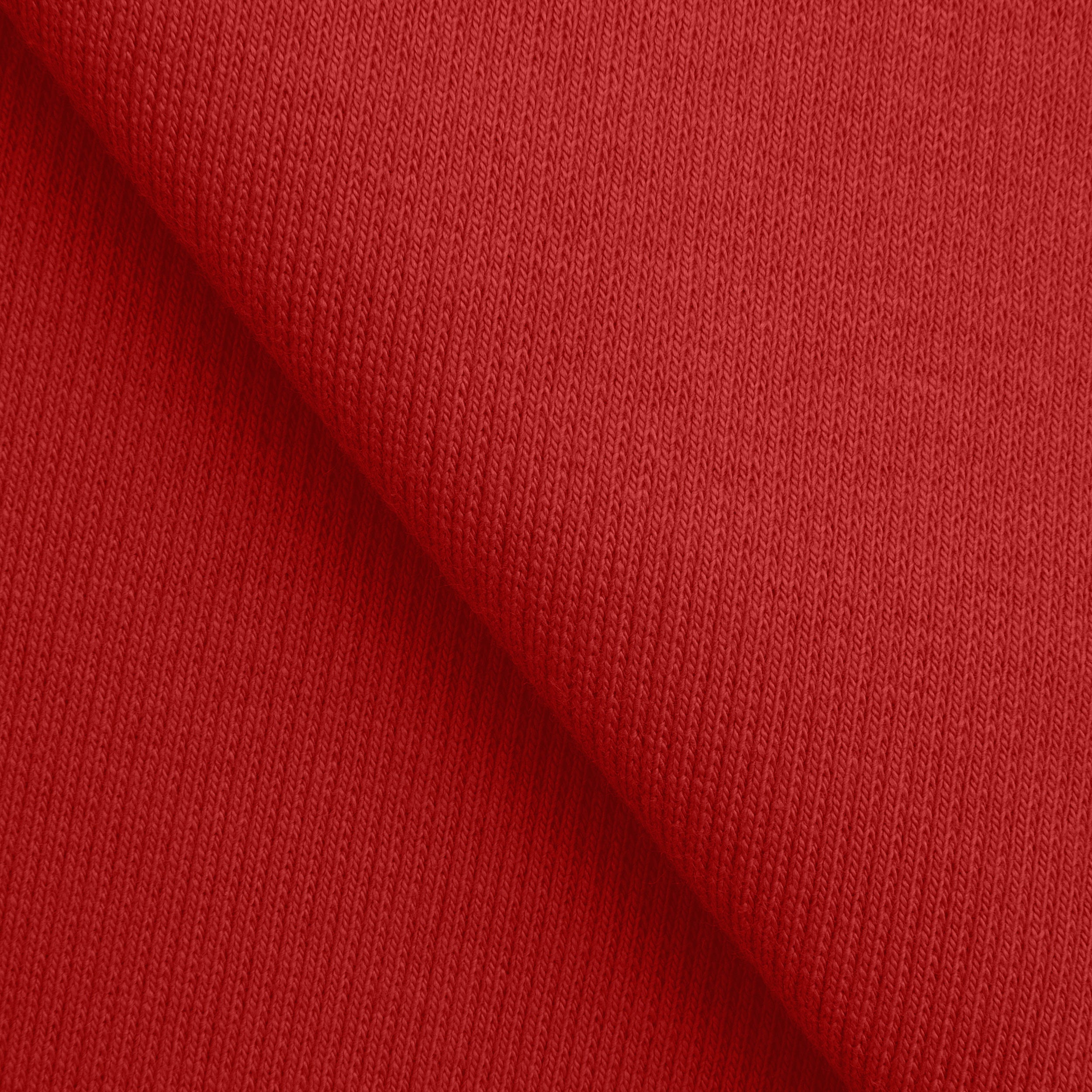 COTTON 2X1 RIB KNIT FABRIC WITH ELASTANE - VIVID RED - 350 GSM