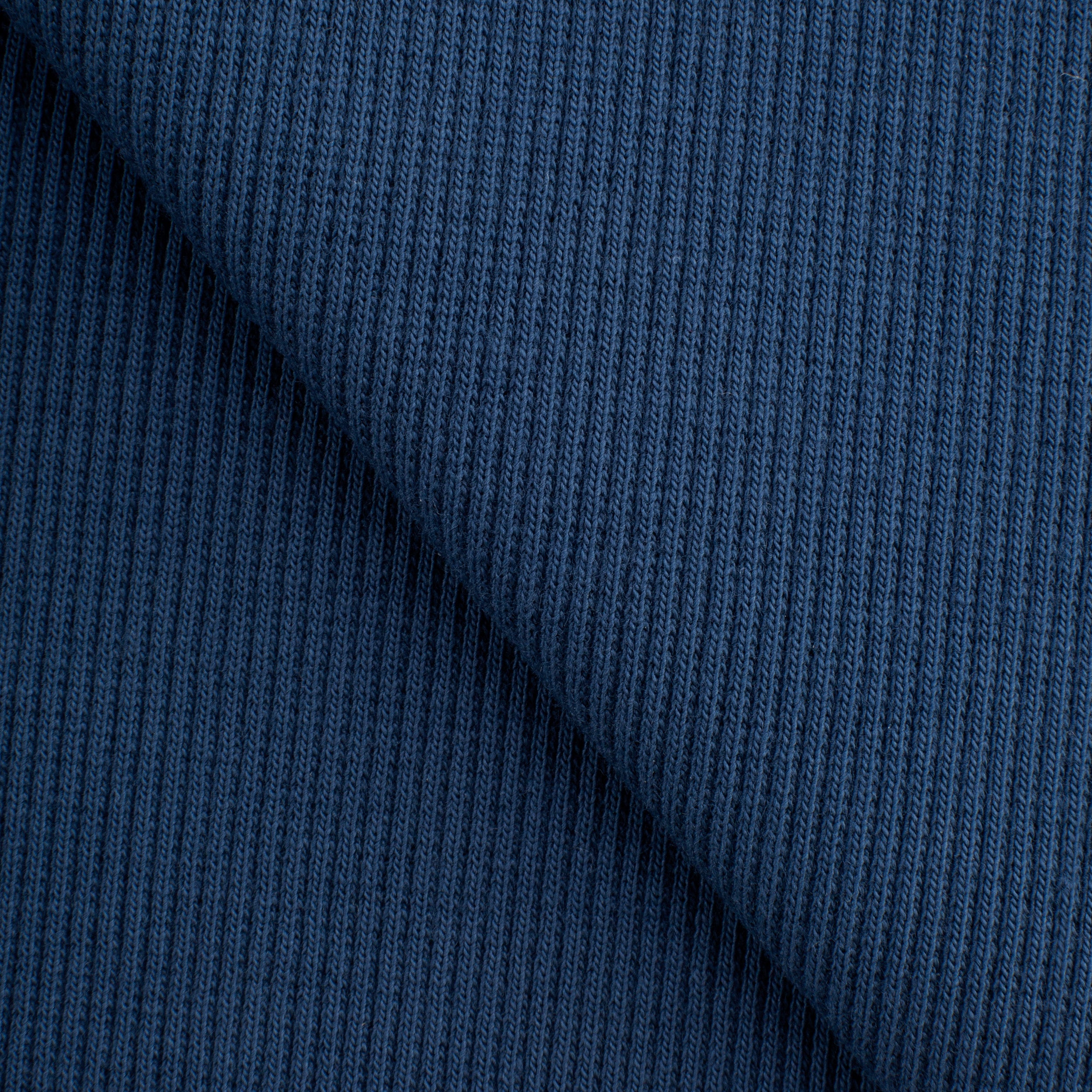 COTTON 2X1 RIB KNIT FABRIC WITH ELASTANE - DARK NAVY - 350 GSM