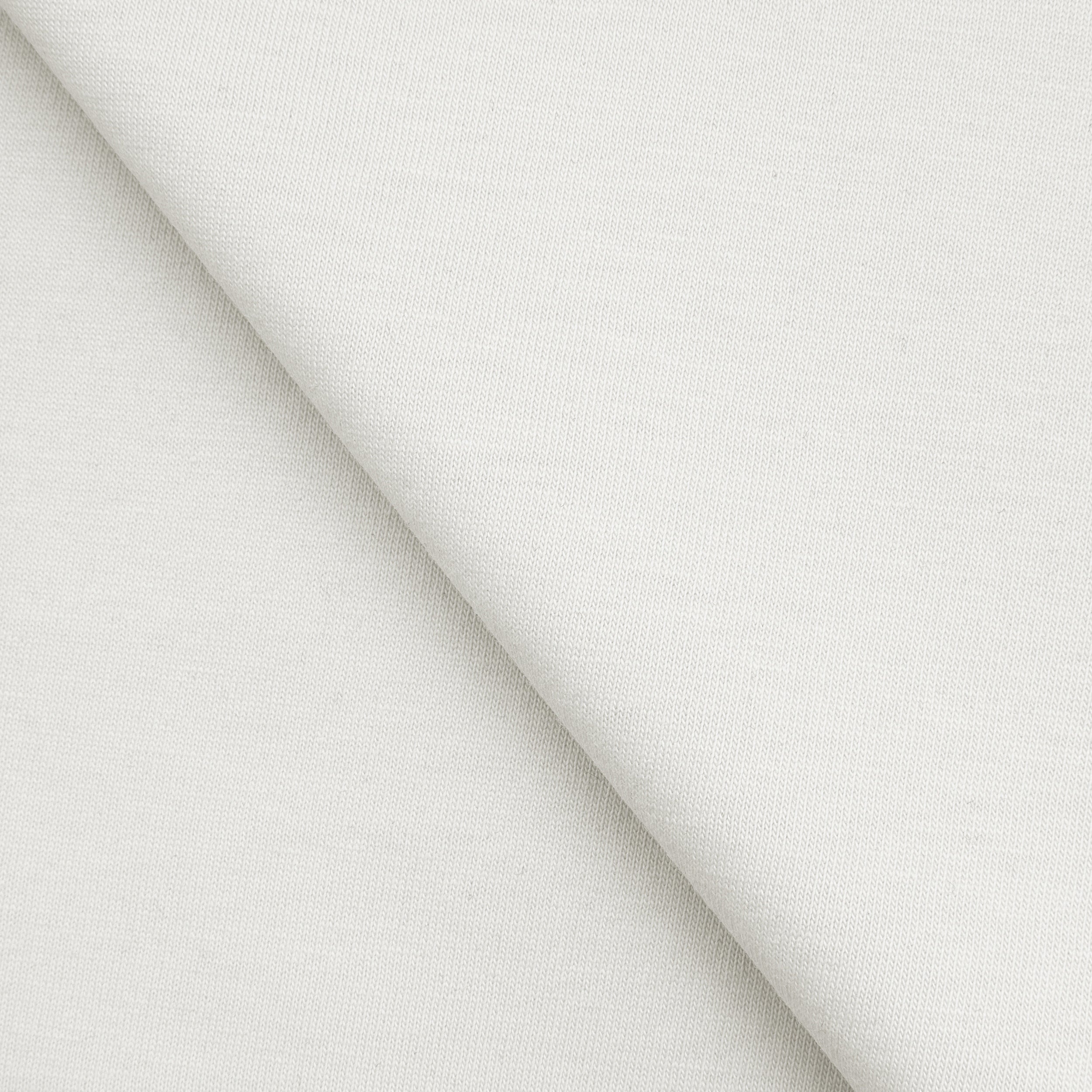 LIGHTWEIGHT COTTON SINGLE JERSEY FABRIC - SNOW WHITE - 140 GSM