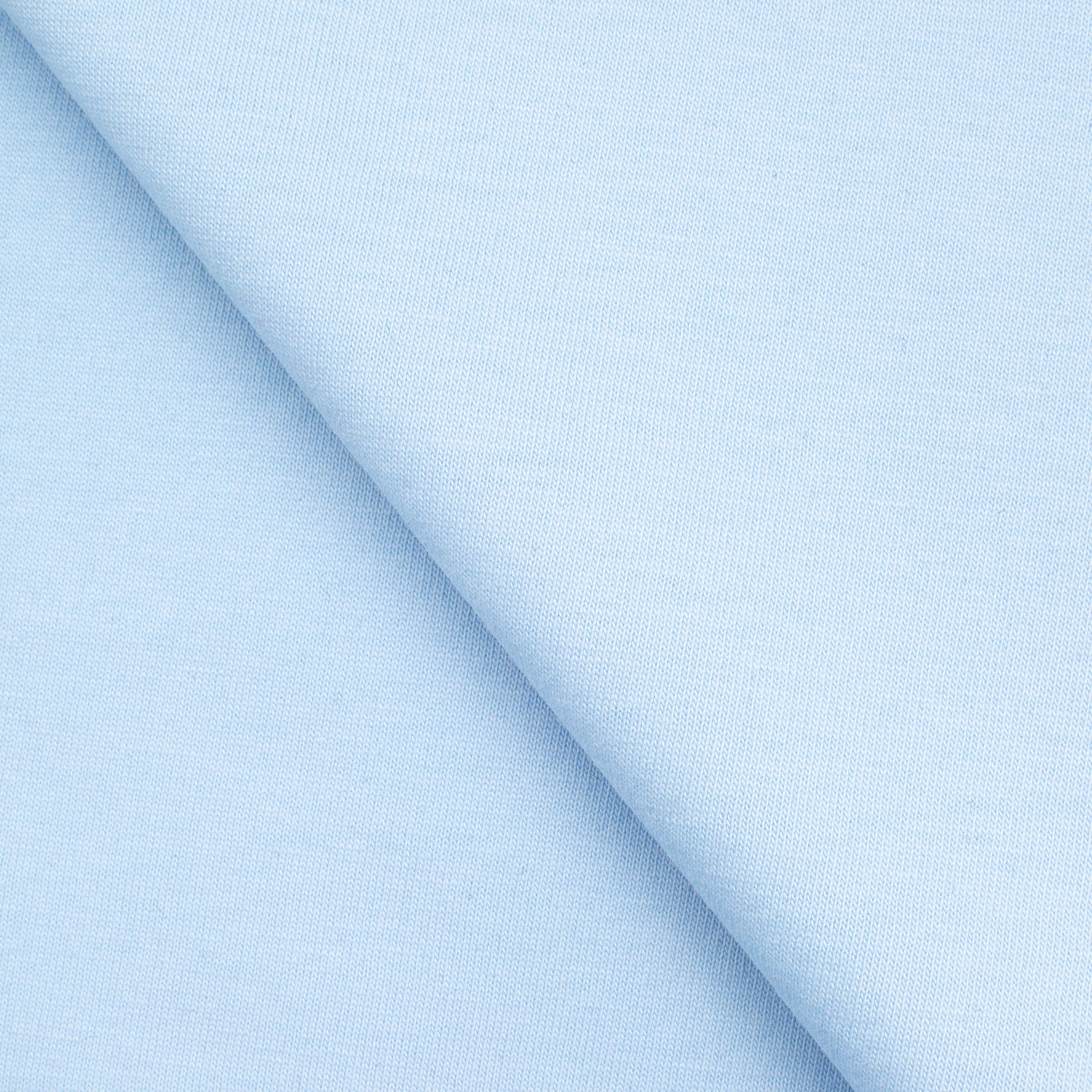 LIGHTWEIGHT COTTON SINGLE JERSEY FABRIC - AZURE BLUE - 140 GSM