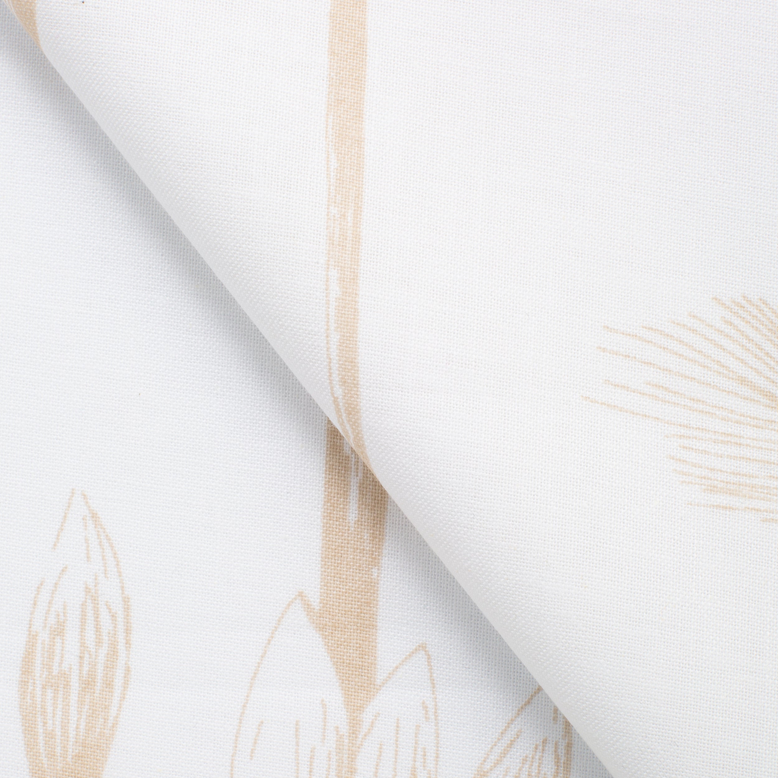 PRINTED COTTON POPLIN FABRIC - DELICATE BEIGE GRASS PRINT - 125 GSM