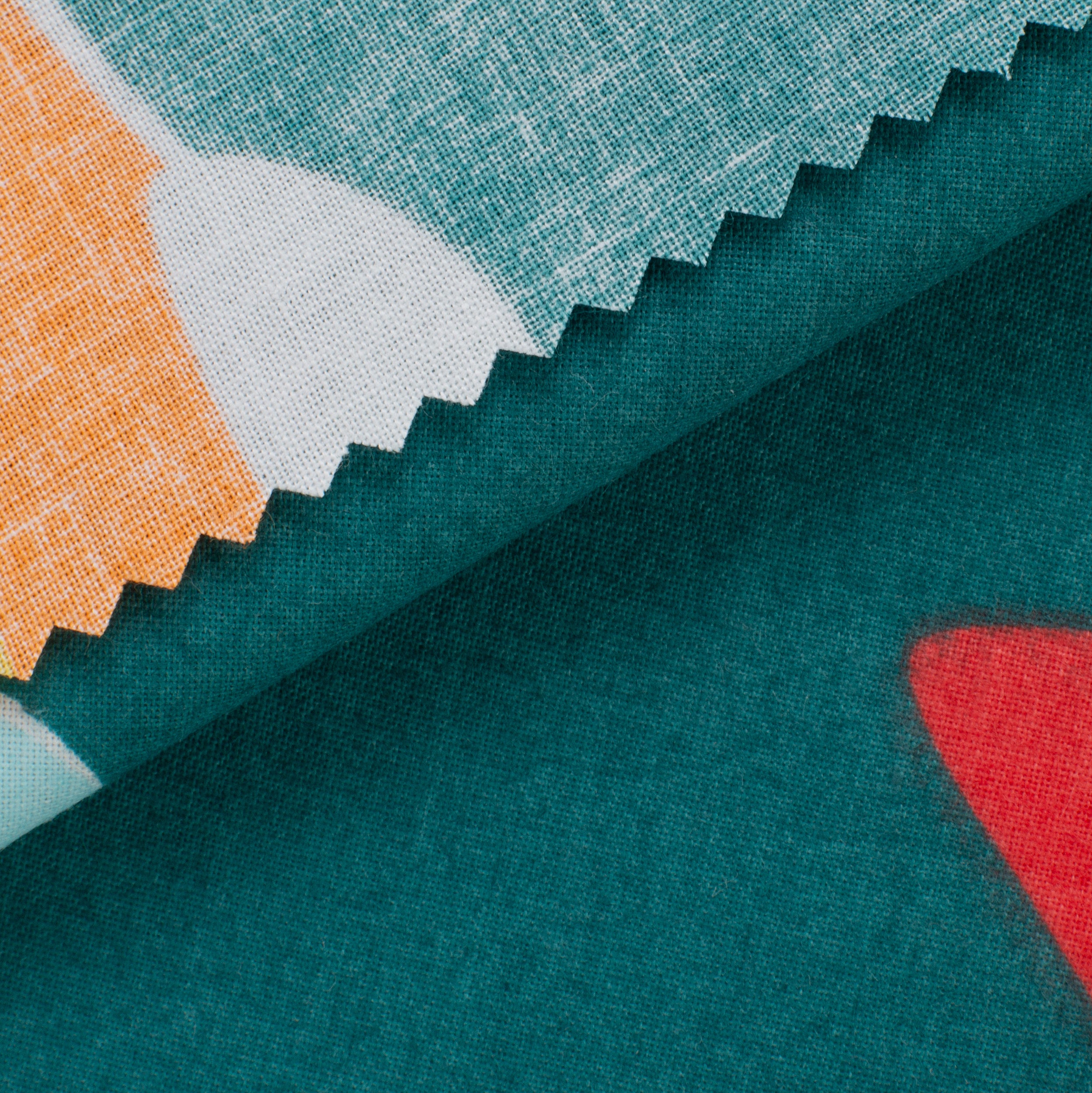 PRINTED COTTON POPLIN FABRIC - STARS AND CLOUDS ON TURQUOISE BACKGROUND - 125 GSM