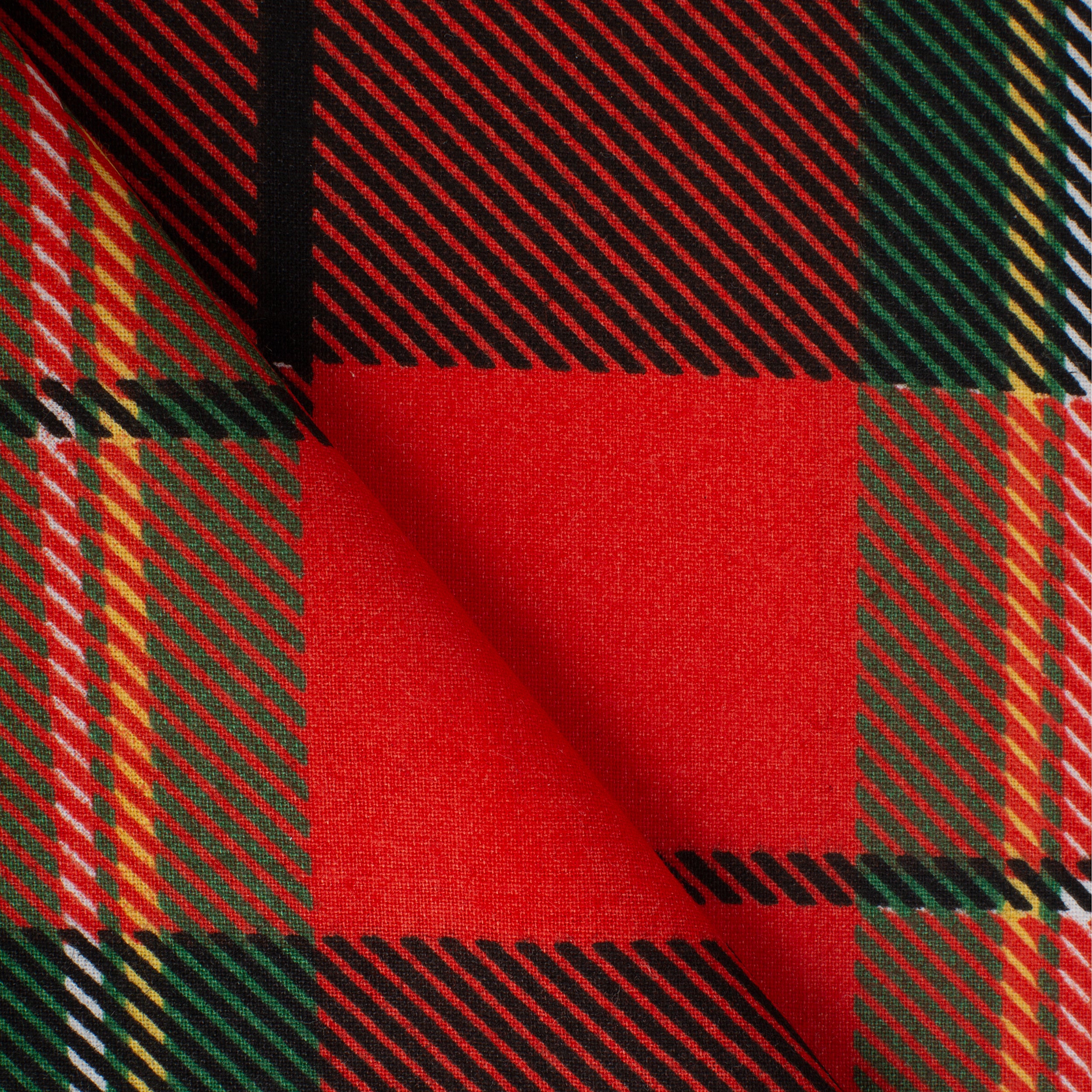 CHECKED COTTON POPLIN FABRIC - RED - 125 GSM