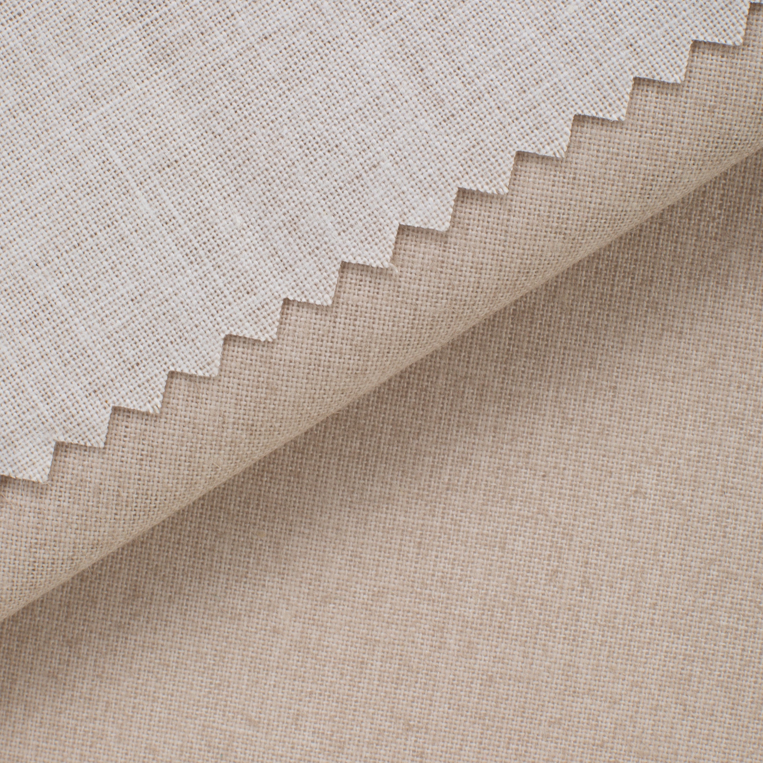 PRINTED COTTON POPLIN FABRIC - WHITE HEARTS ON BEIGE BACKGROUND - 125 GSM