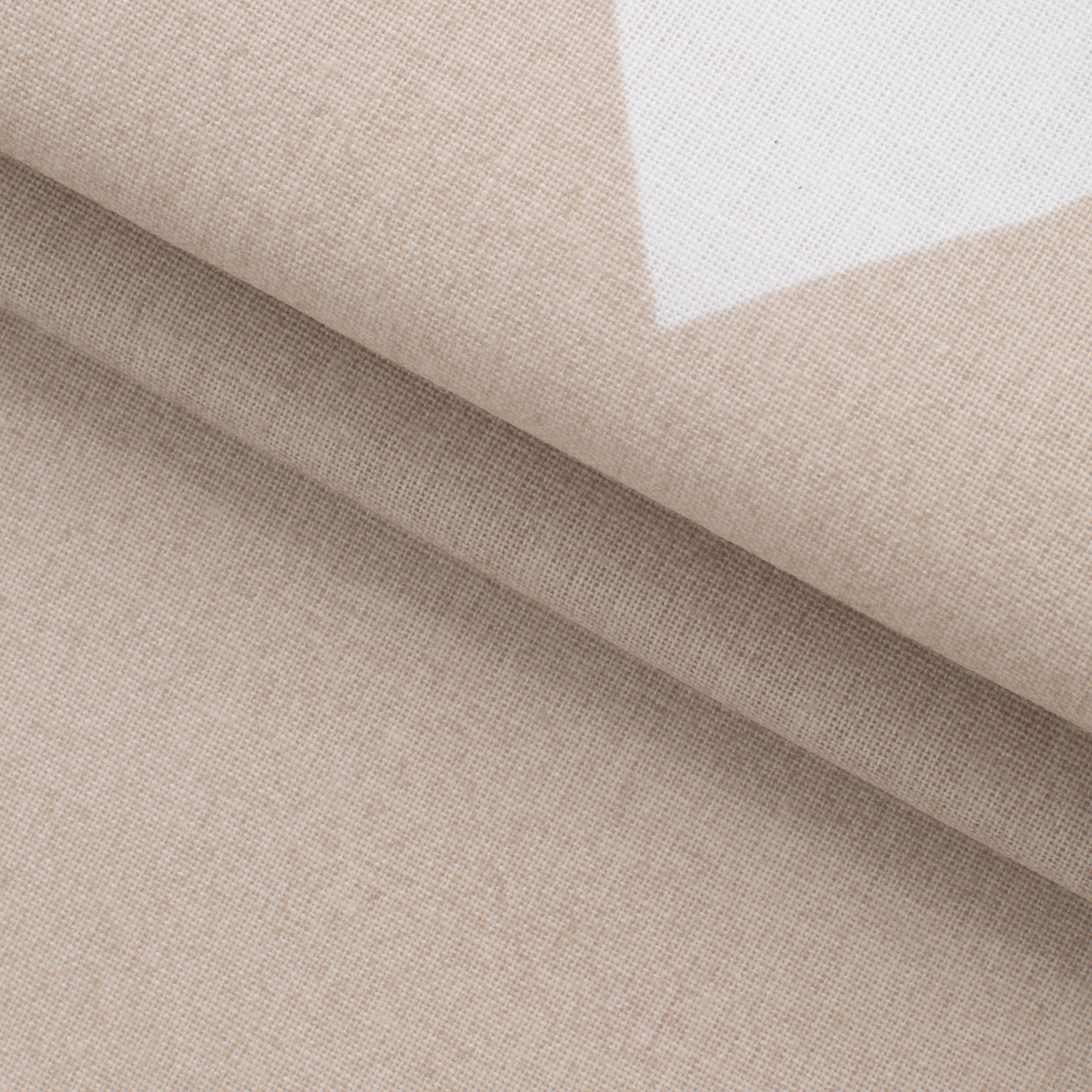 PRINTED COTTON POPLIN FABRIC - WHITE HEARTS ON BEIGE BACKGROUND - 125 GSM