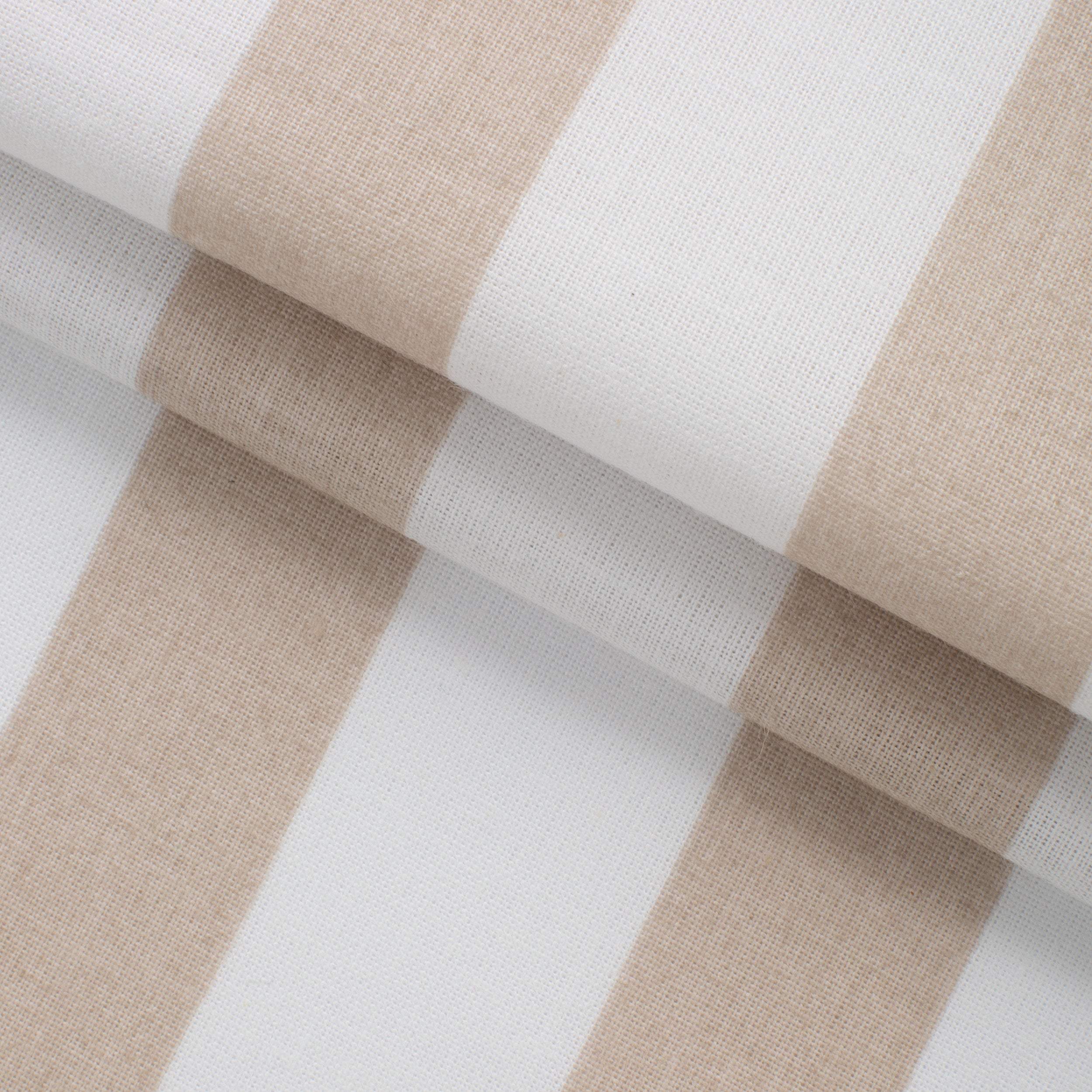 4.2 OZ COTTON POPLIN - PRINTED - WHITE/BEIGE STRIPES