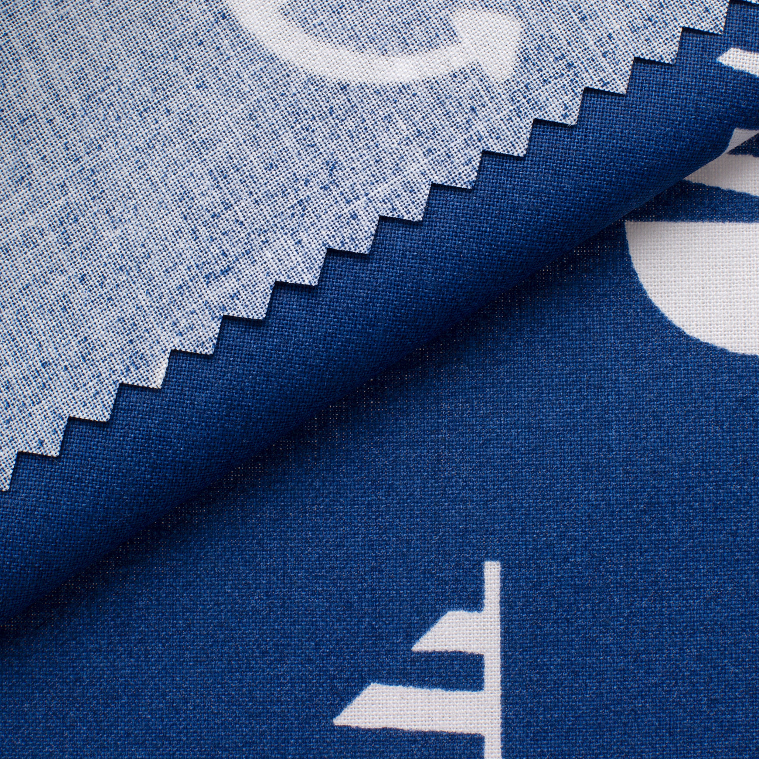 PRINTED COTTON POPLIN FABRIC - NAUTICAL PRINT ON NAVY BACKGROUND - 160 GSM