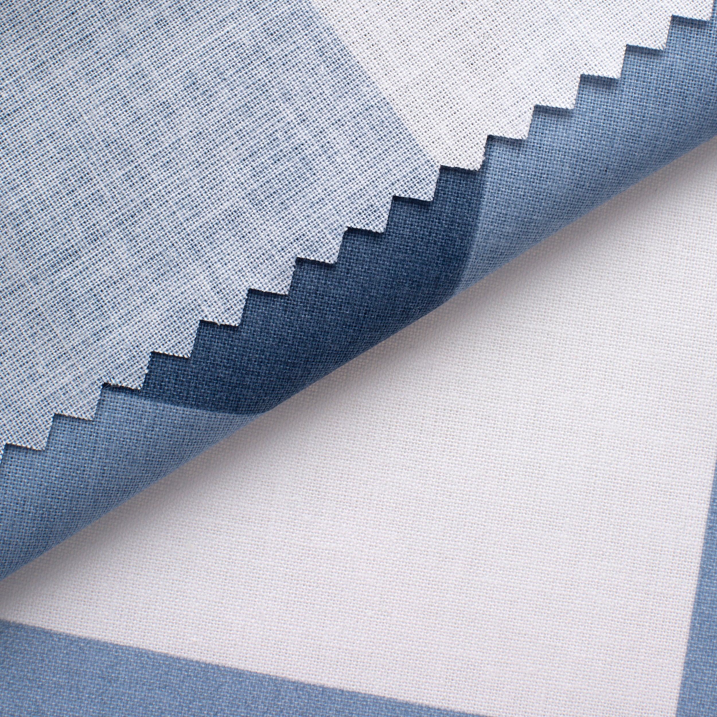 CHECKED COTTON POPLIN FABRIC - BLUE AND WHITE - 160 GSM