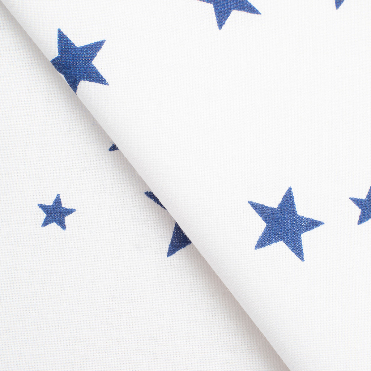 4.2 OZ COTTON POPLIN - PRINTED - WHITE - BLUE STARS