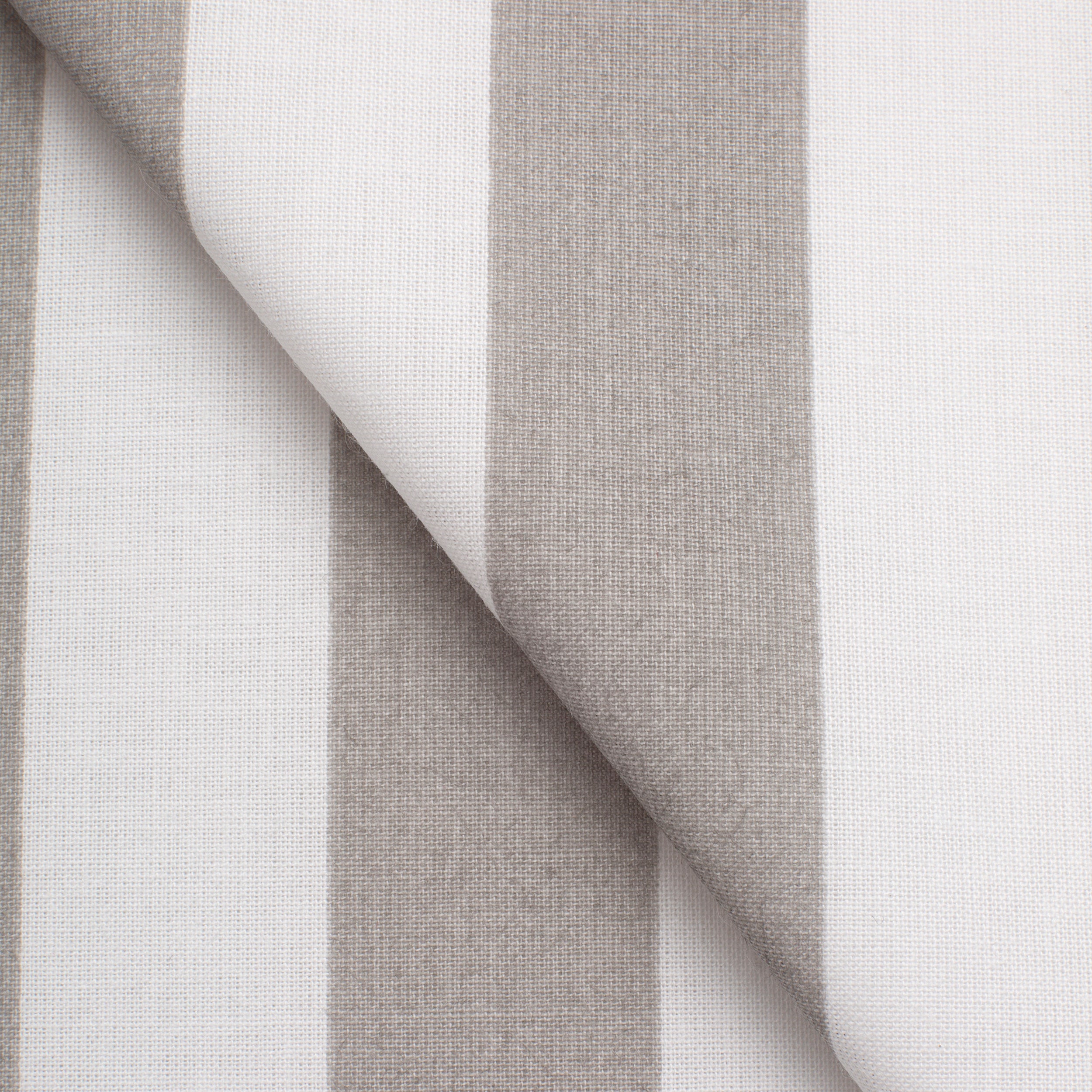 PRINTED COTTON POPLIN FABRIC - BEIGE AND WHITE STRIPES - 160 GSM
