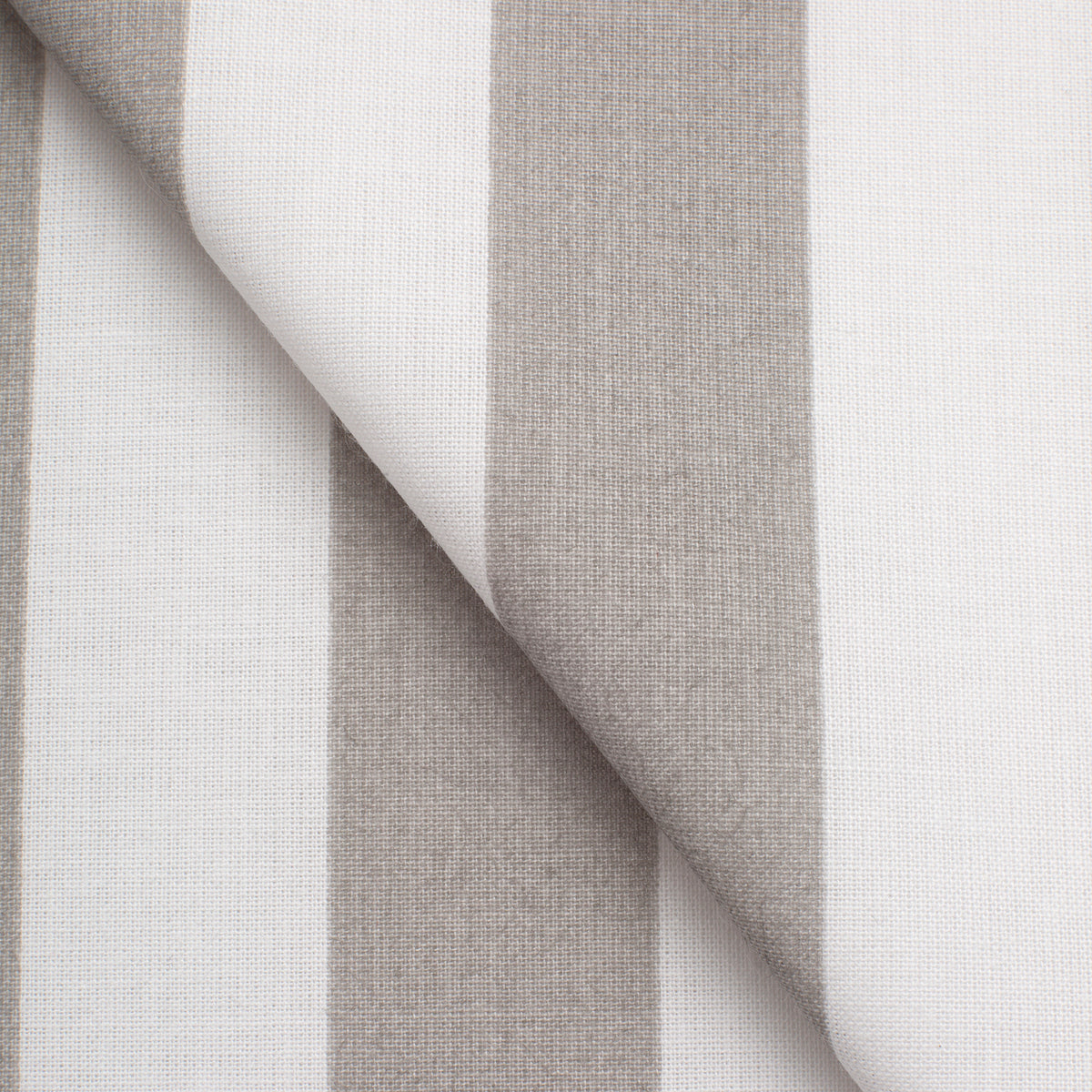 PRINTED COTTON POPLIN FABRIC - BEIGE AND WHITE STRIPES - 160 GSM