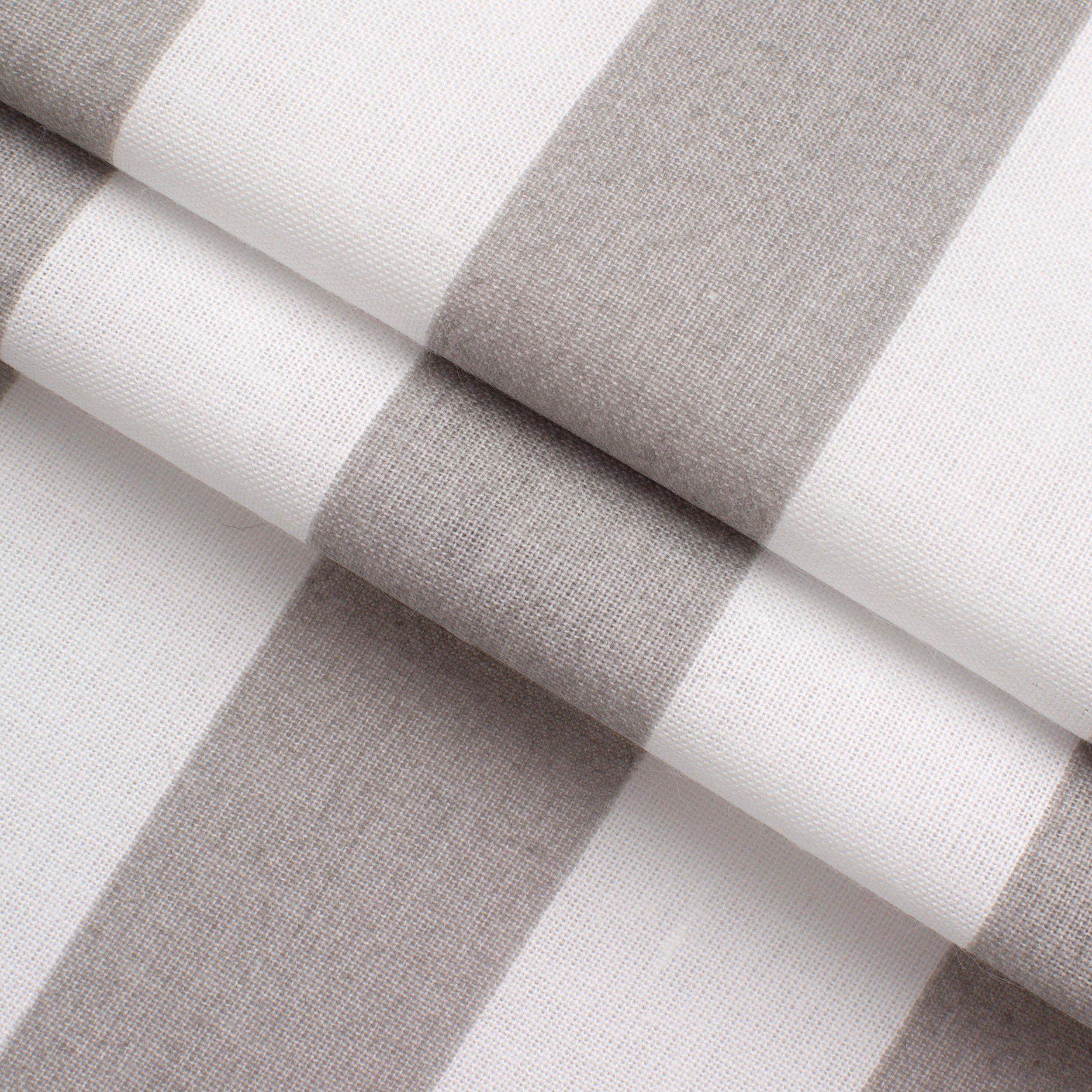 PRINTED COTTON POPLIN FABRIC - BEIGE AND WHITE STRIPES - 160 GSM