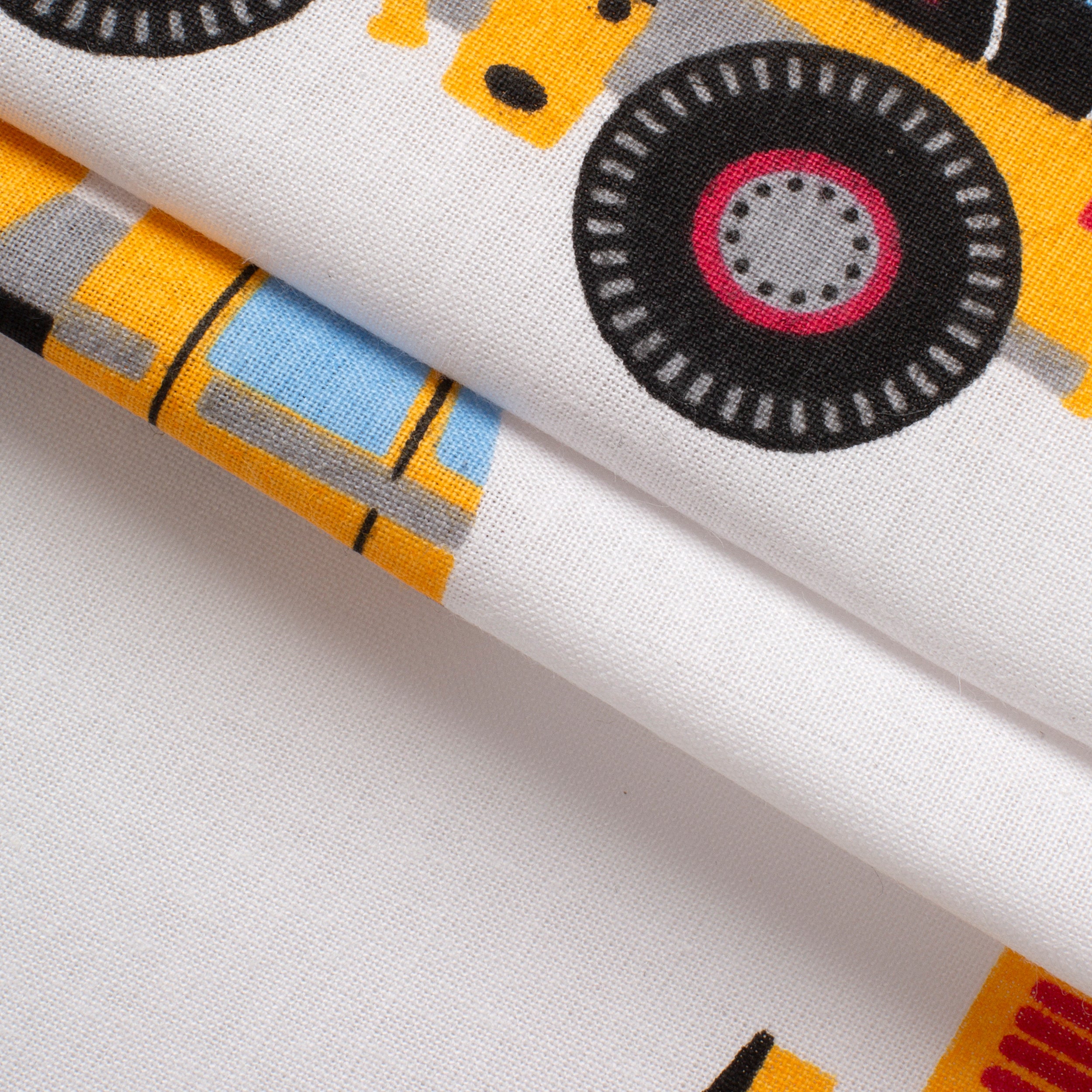 4.2 OZ COTTON POPLIN - PRINTED - CONSTRUCTION WHITE