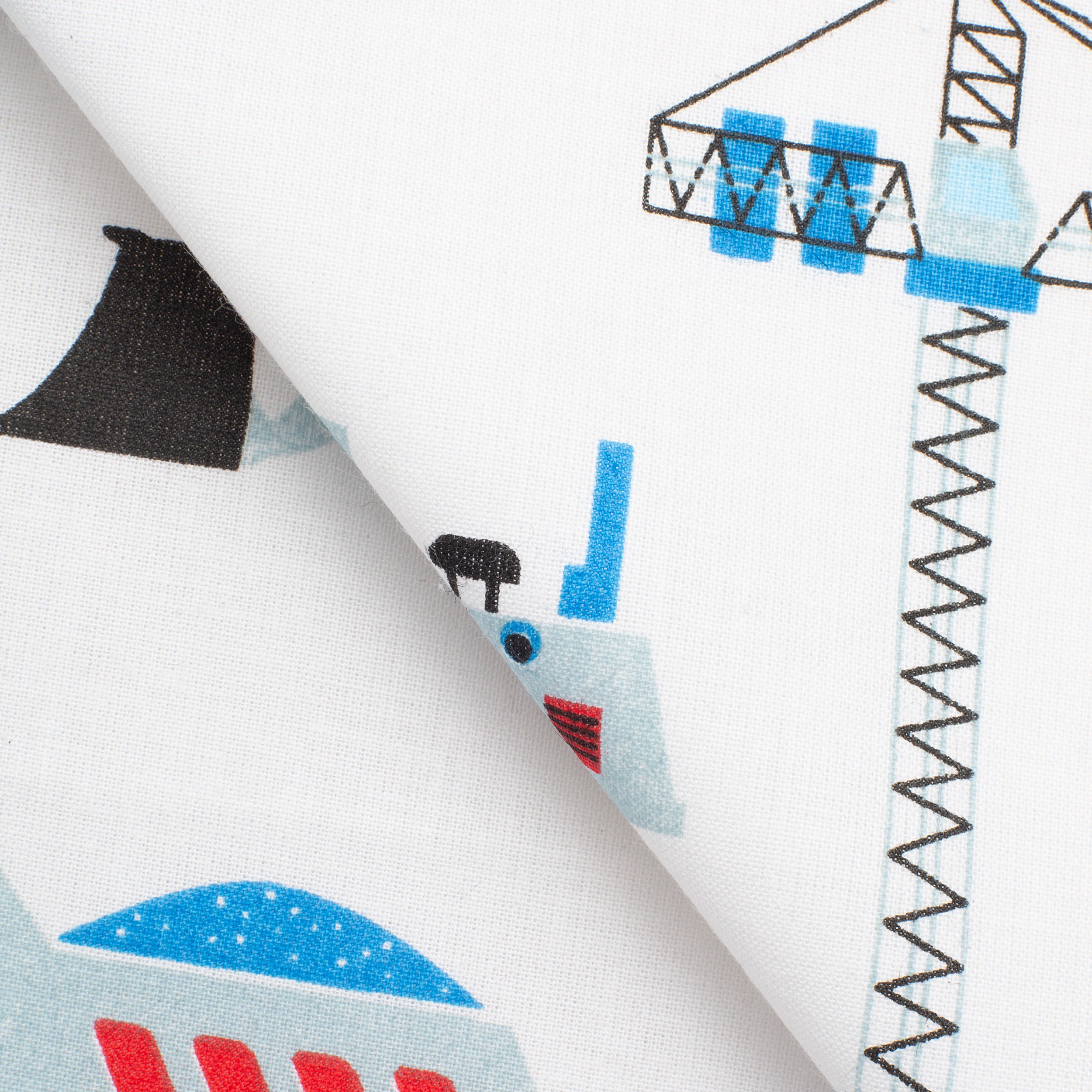 4.2 OZ COTTON POPLIN - PRINTED - CONSTRUCTION BLUE