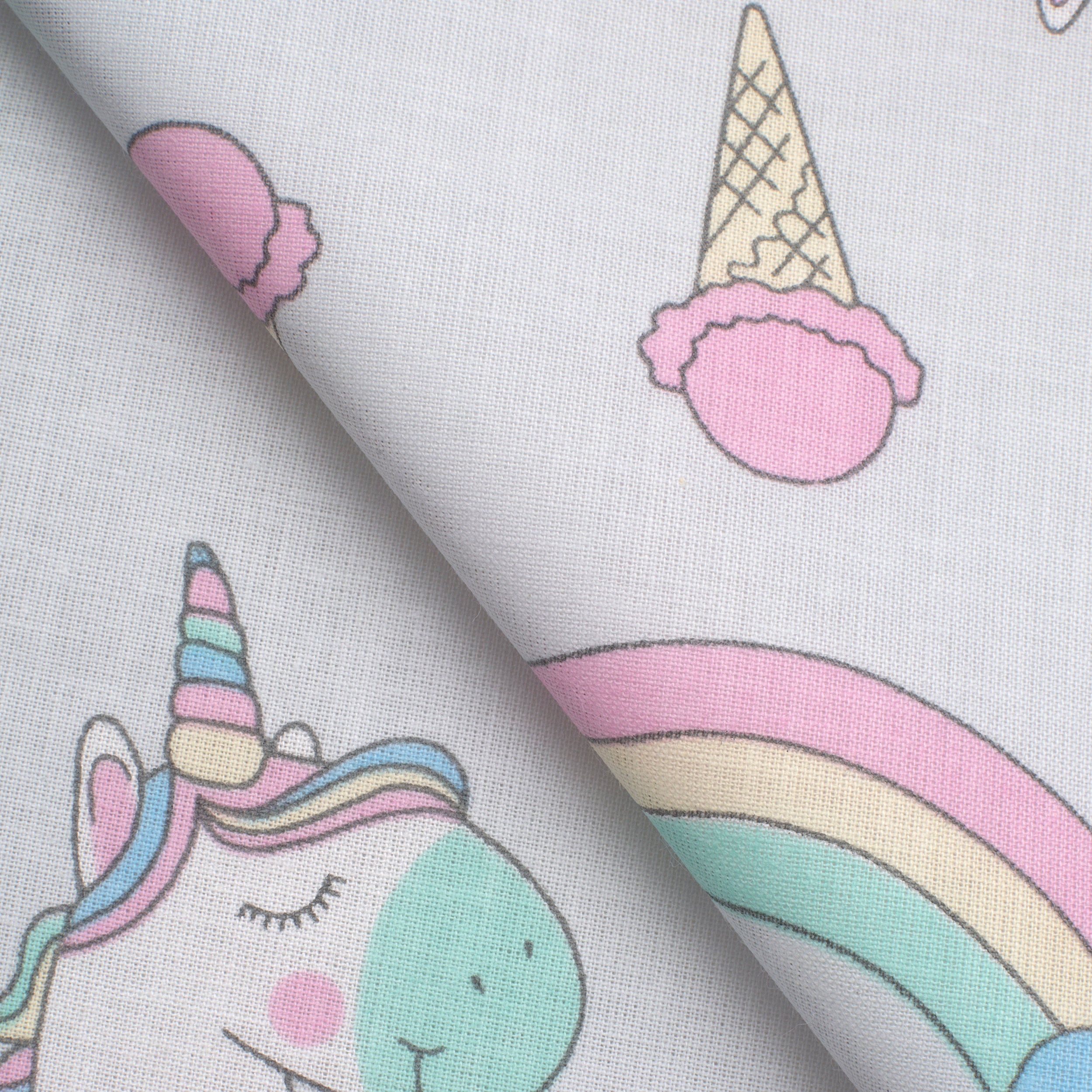 4.2 OZ COTTON POPLIN - PRINTED - UNICORNS GREY