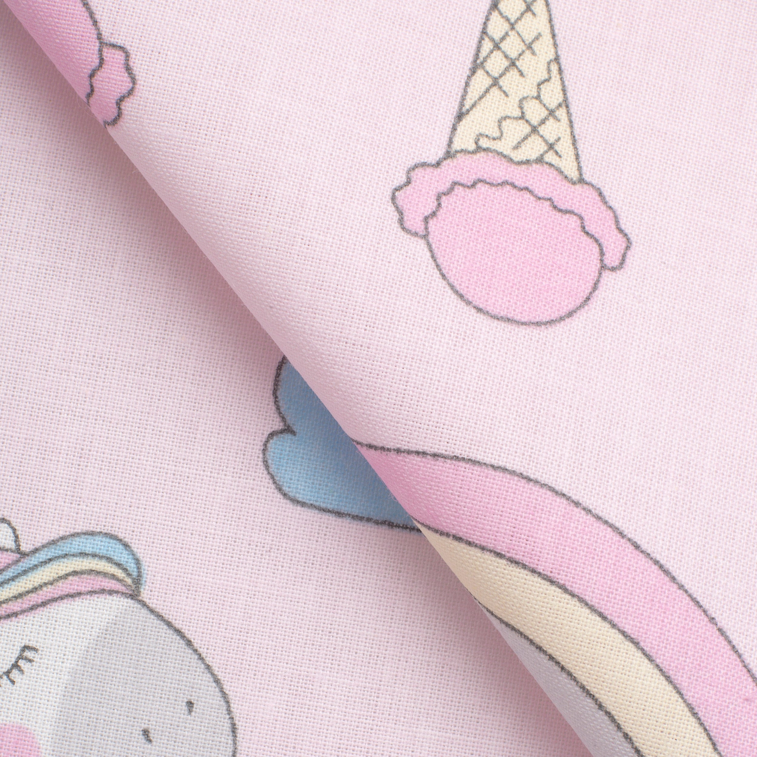 4.2 OZ COTTON POPLIN - PRINTED - UNICORNS PINK