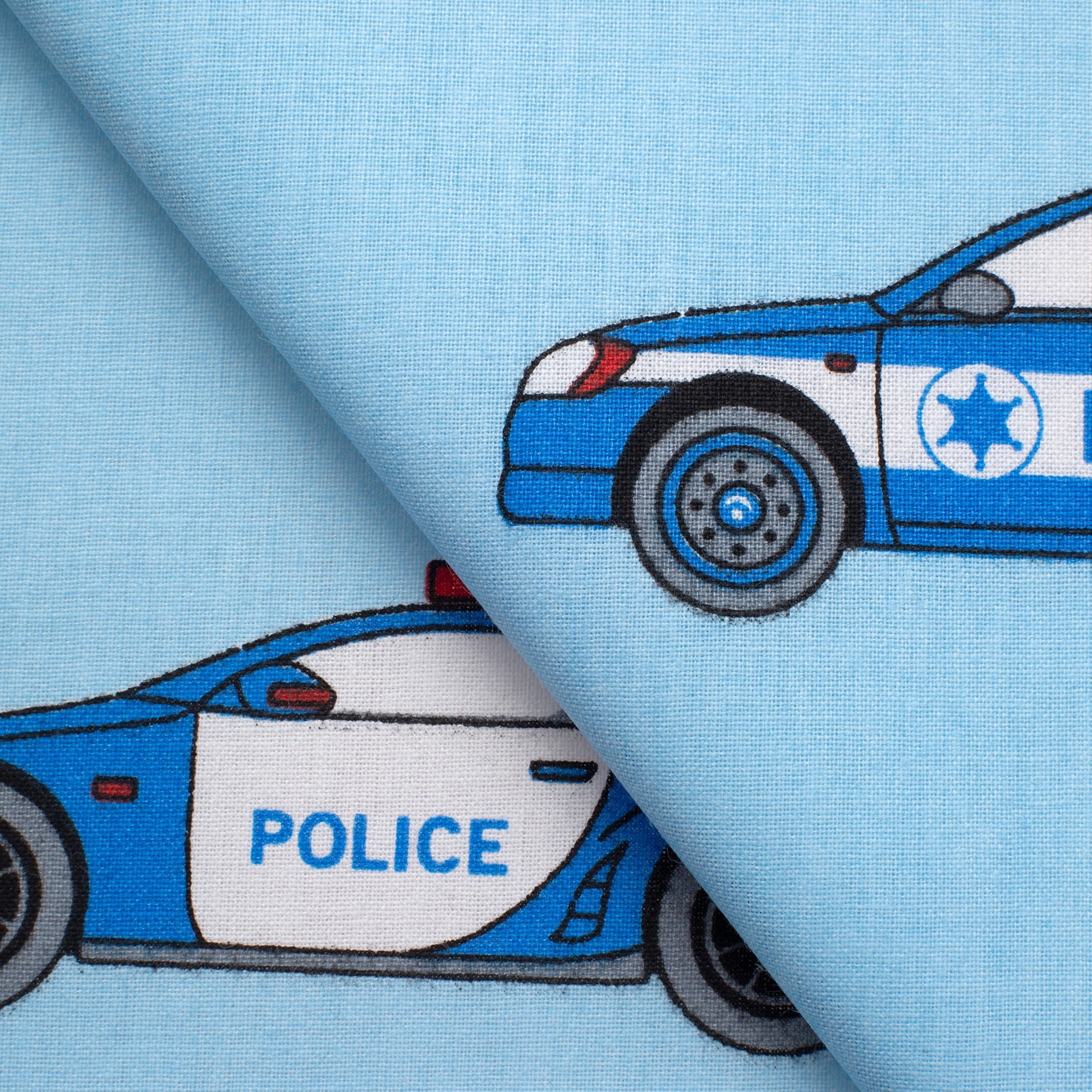 4.2 OZ COTTON POPLIN - PRINTED - POLICE BLUE