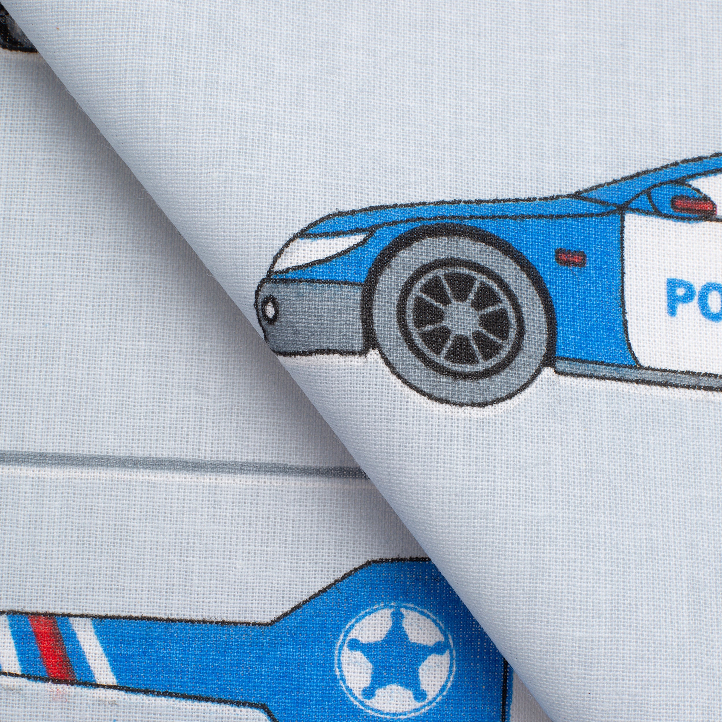 4.2 OZ COTTON POPLIN - PRINTED - POLICE GREY