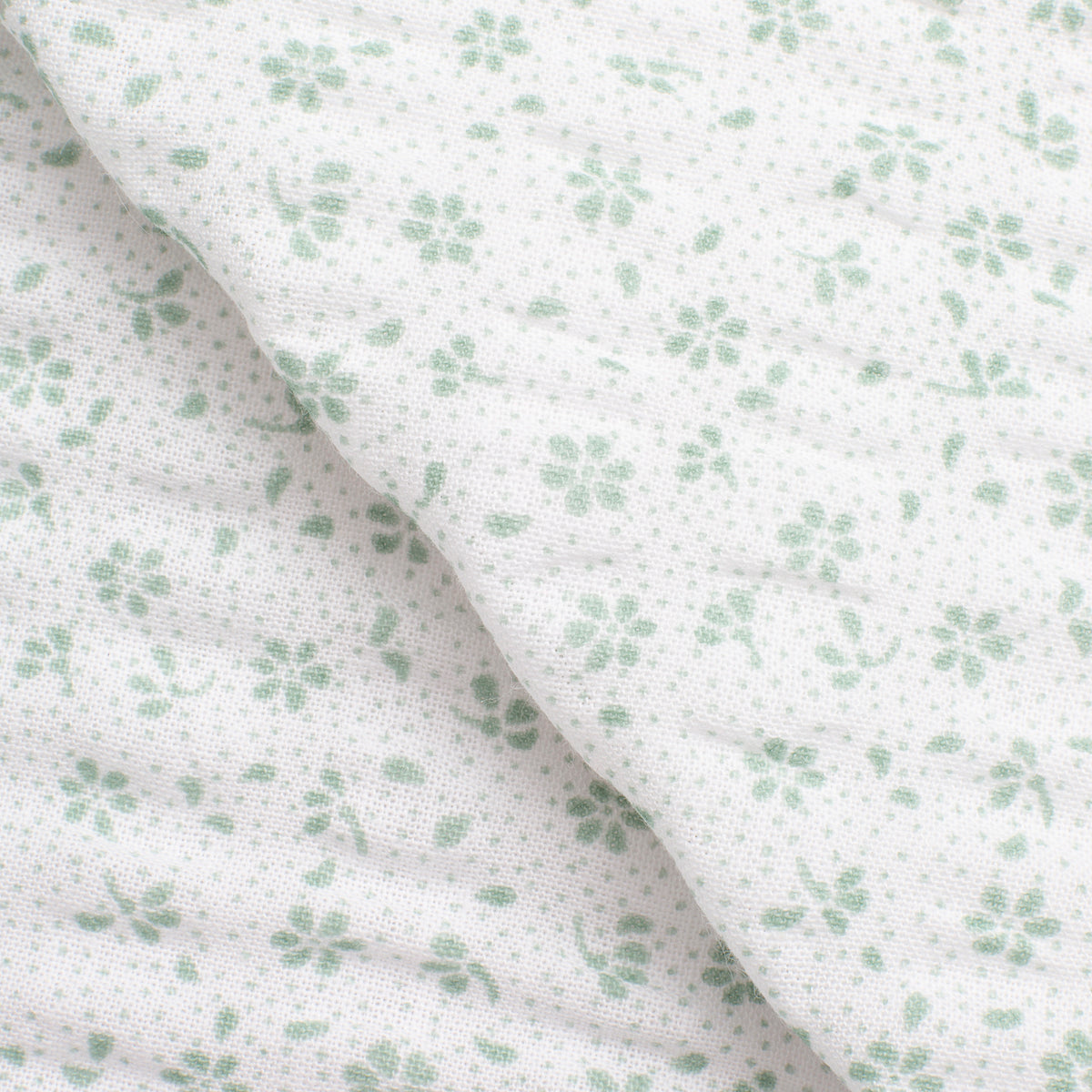 4.2 OZ COTTON POPLIN - PRINTED - SMALL GREEN FLOWERS