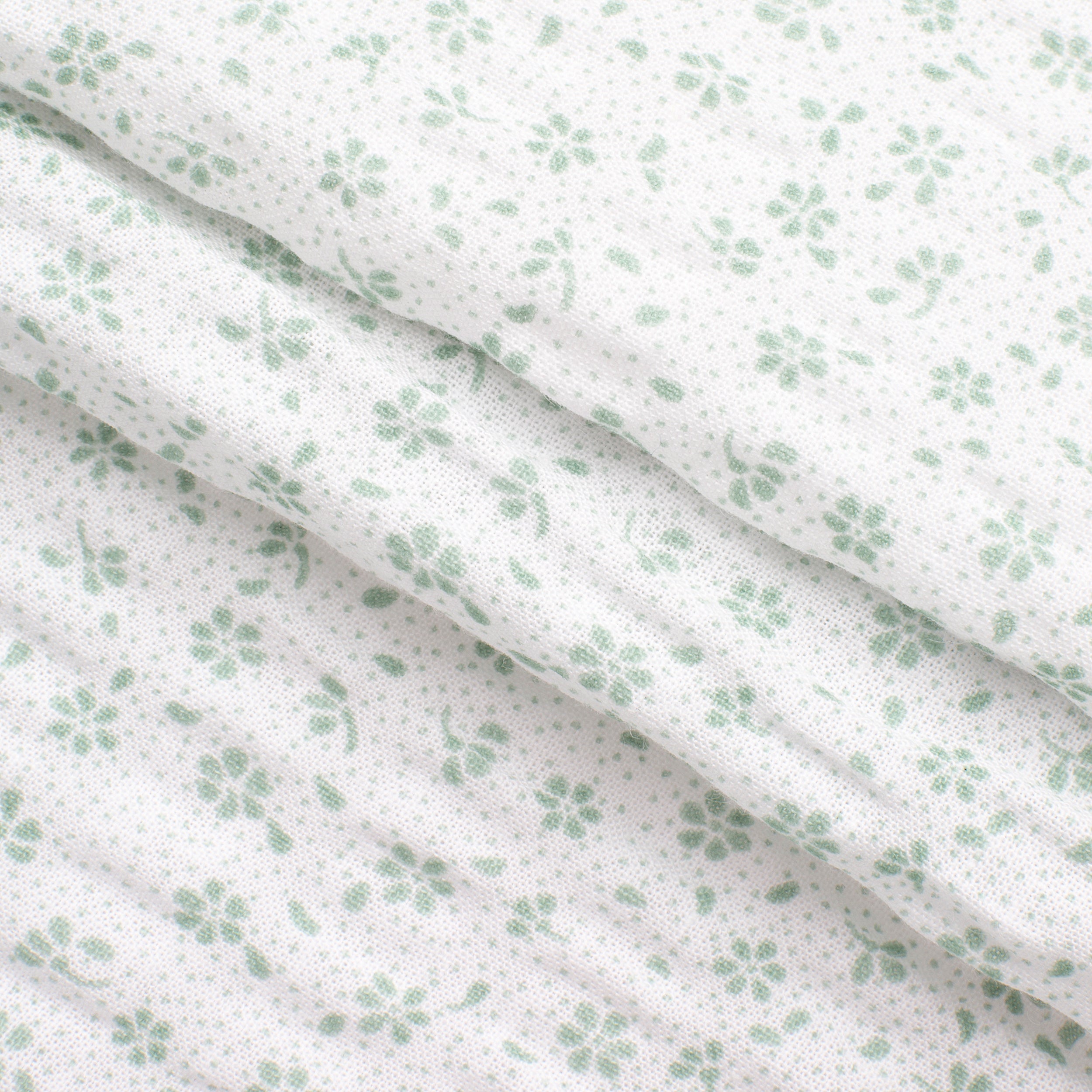 4.2 OZ COTTON POPLIN - PRINTED - SMALL GREEN FLOWERS