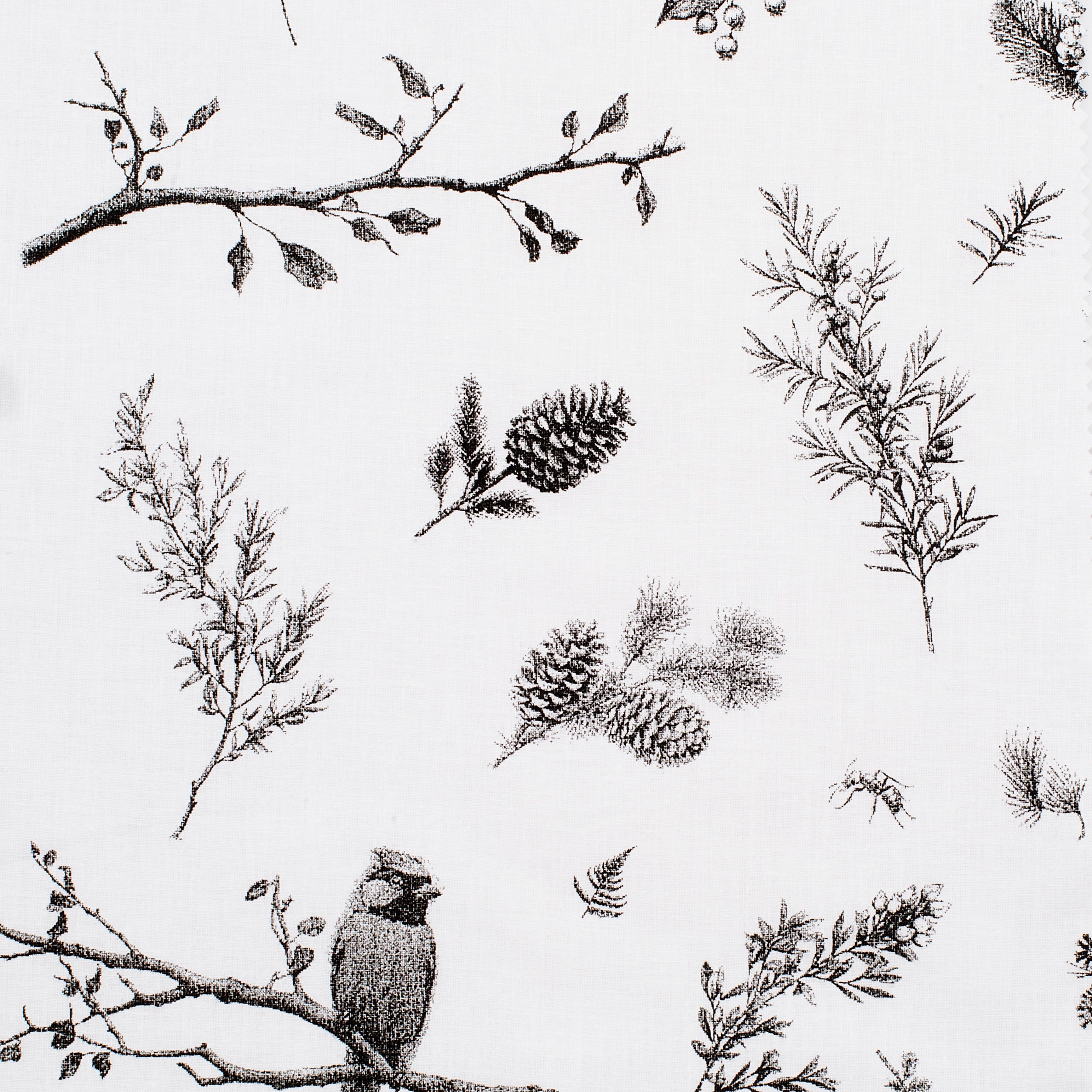 PRINTED COTTON SEERSUCKER FABRIC - FOREST BRANCHES PRINT - 160 GSM