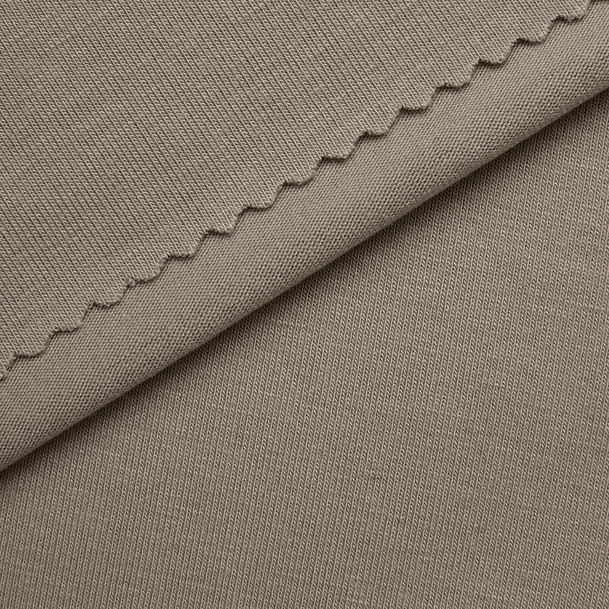 BAMBOO 1X1 RIB KNIT FABRIC WITH ELASTANE - BEIGE - 250 GSM
