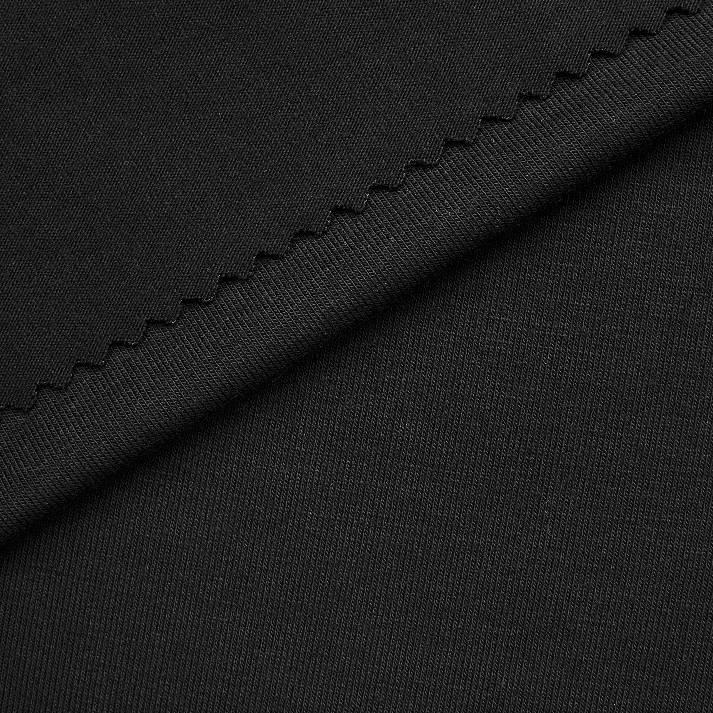 BAMBOO 2X1 RIB KNIT FABRIC WITH ELASTANE - BLACK - 260 GSM