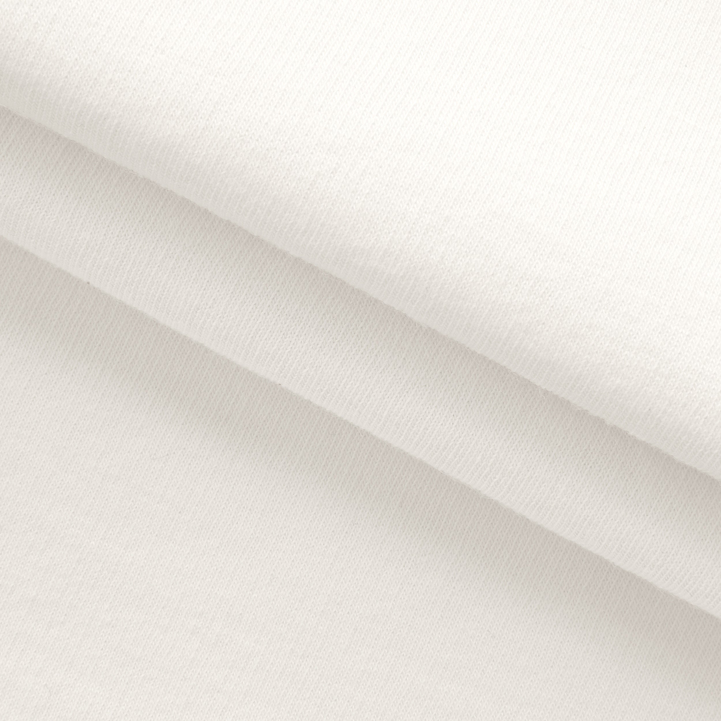COTTON-POLYESTER FRENCH TERRY FABRIC WITH ELASTANE - WHITE - 300 GSM