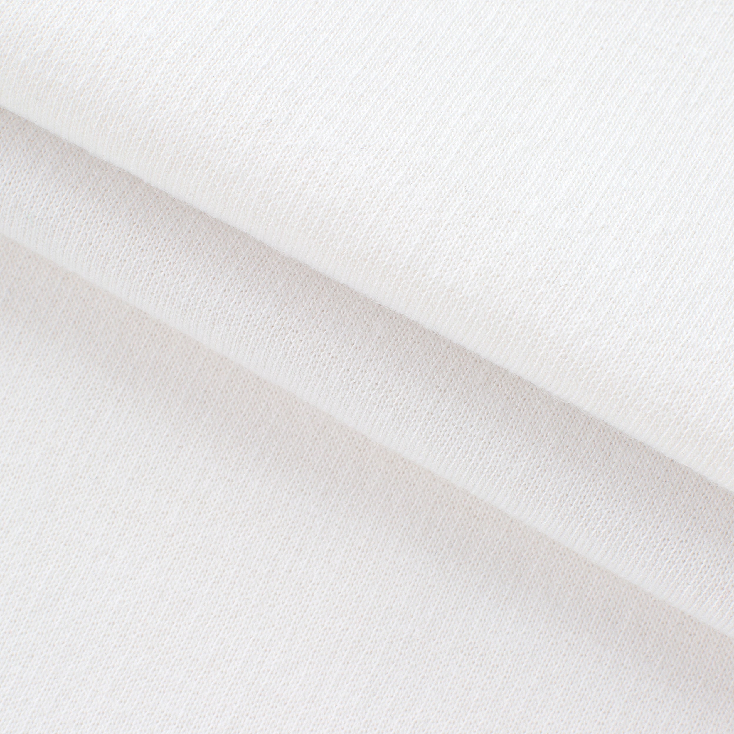COTTON-POLYESTER FRENCH TERRY FABRIC WITH ELASTANE - WHITE - 260 GSM