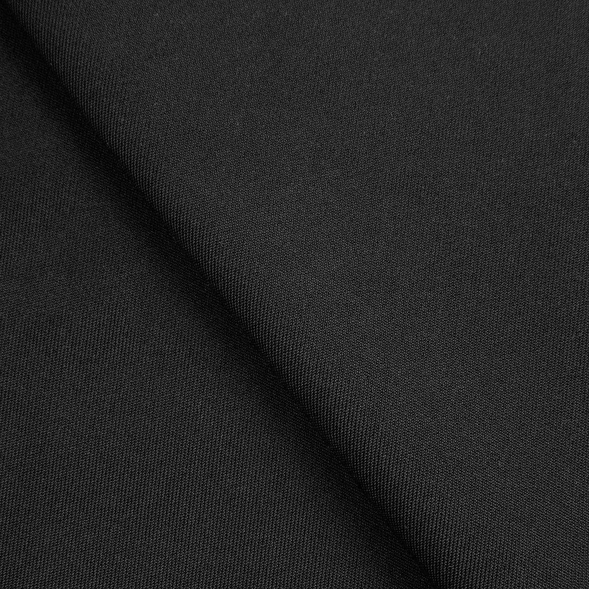 POLYESTER INTERLOCK KNIT FABRIC WITH ELASTANE - BLACK - 220 GSM