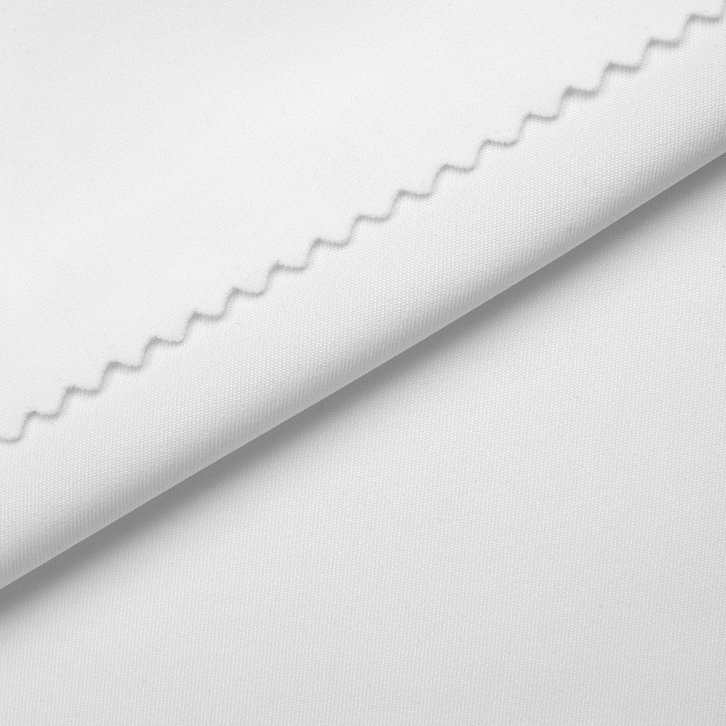 POLYESTER INTERLOCK KNIT FABRIC WITH ELASTANE - WHITE - 220 GSM
