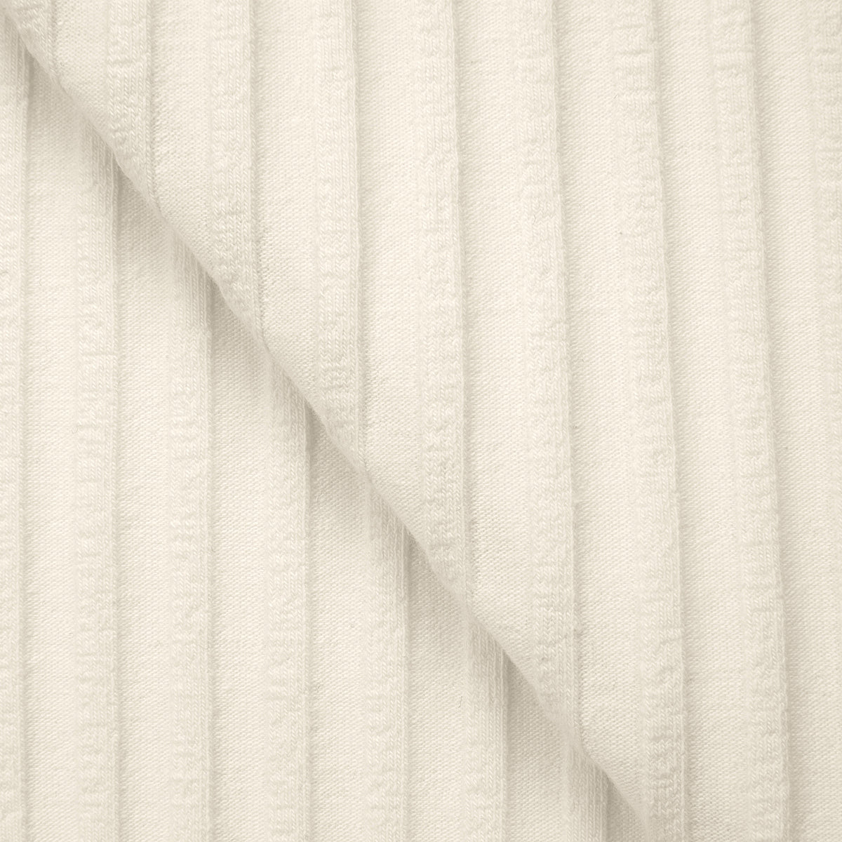 COTTON RIB KNIT FABRIC WITH ELASTANE - COCONUT CREAM - 250 GSM