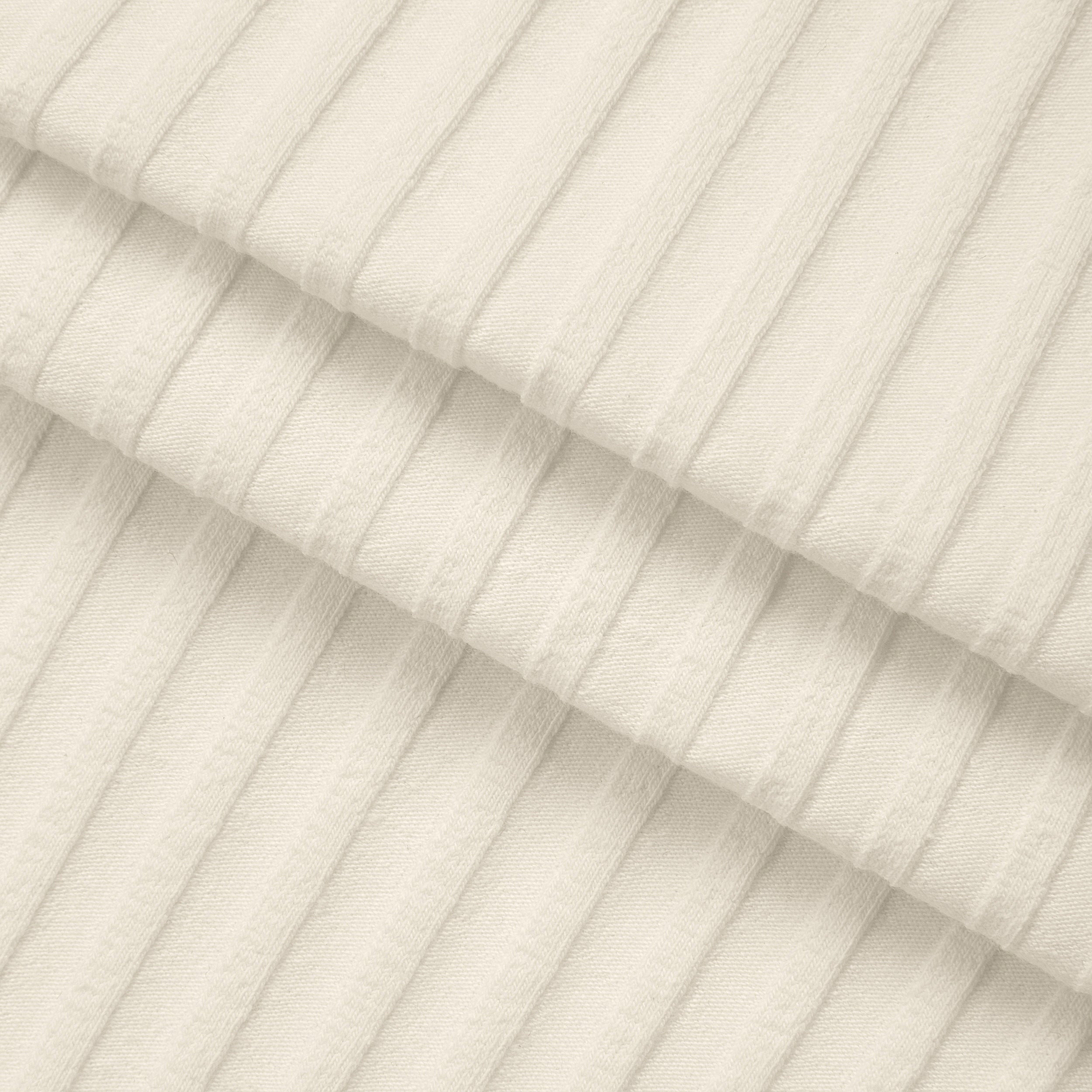 COTTON RIB KNIT FABRIC WITH ELASTANE - COCONUT CREAM - 250 GSM