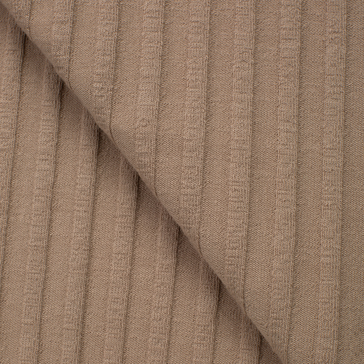 COTTON RIB KNIT FABRIC WITH ELASTANE - EARTHY BEIGE - 250 GSM