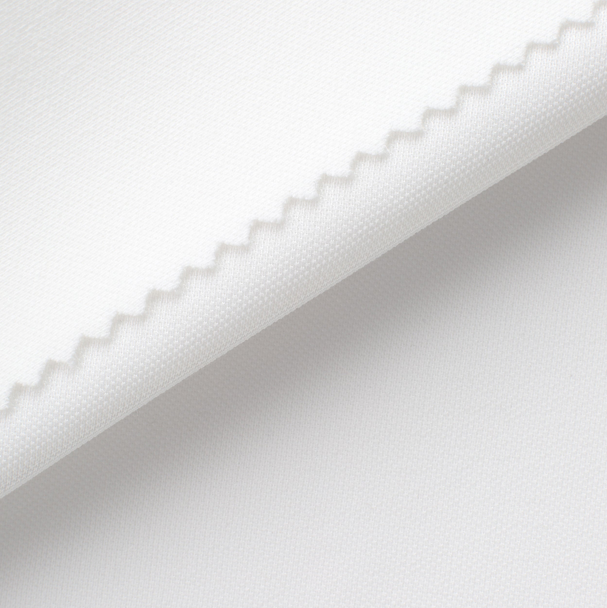 POLYESTER INTERLOCK KNIT FABRIC WITH ELASTANE - WHITE - 190 GSM
