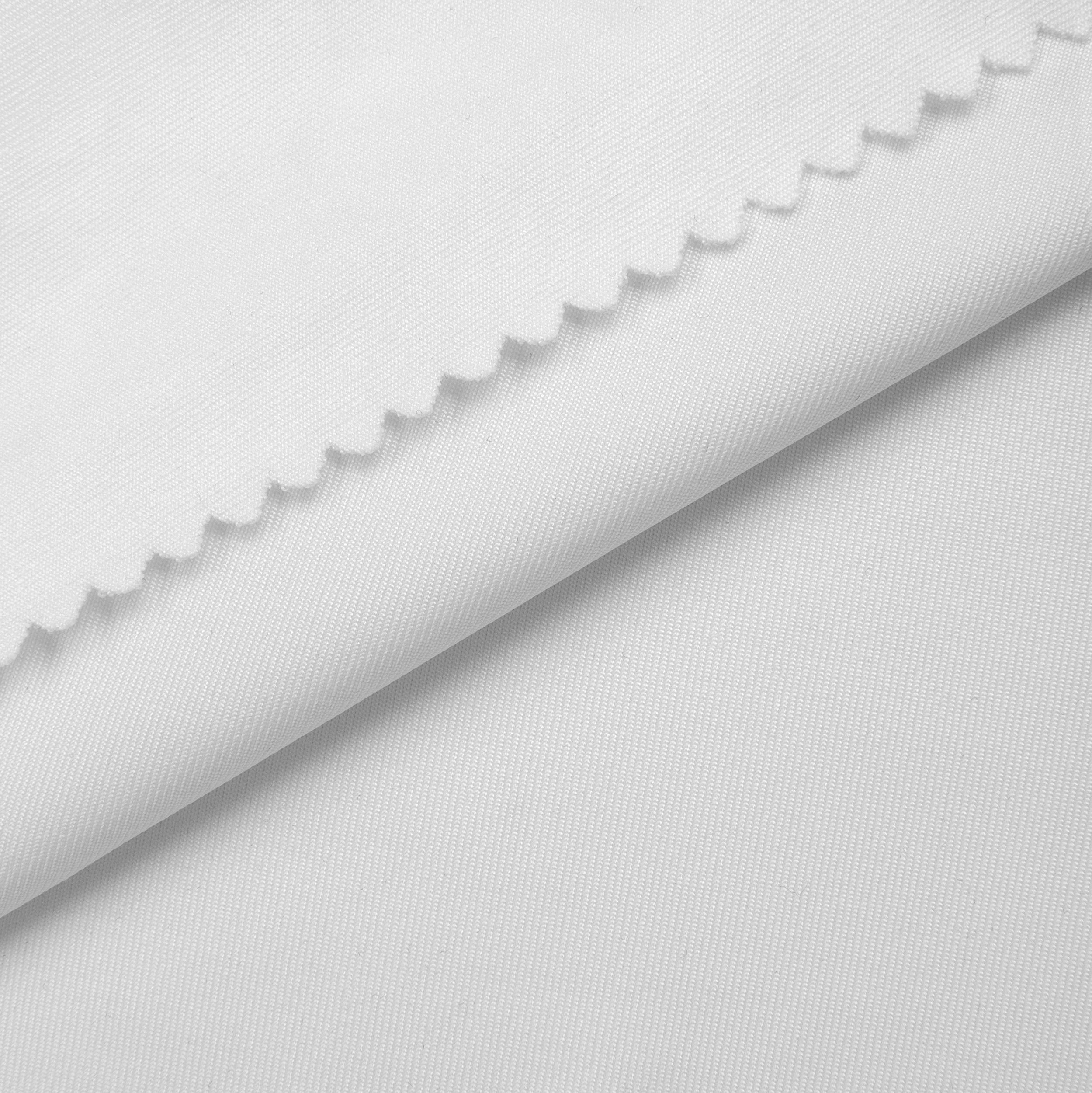 POLYESTER SINGLE JERSEY FABRIC WITH ELASTANE - WHITE - 180 GSM