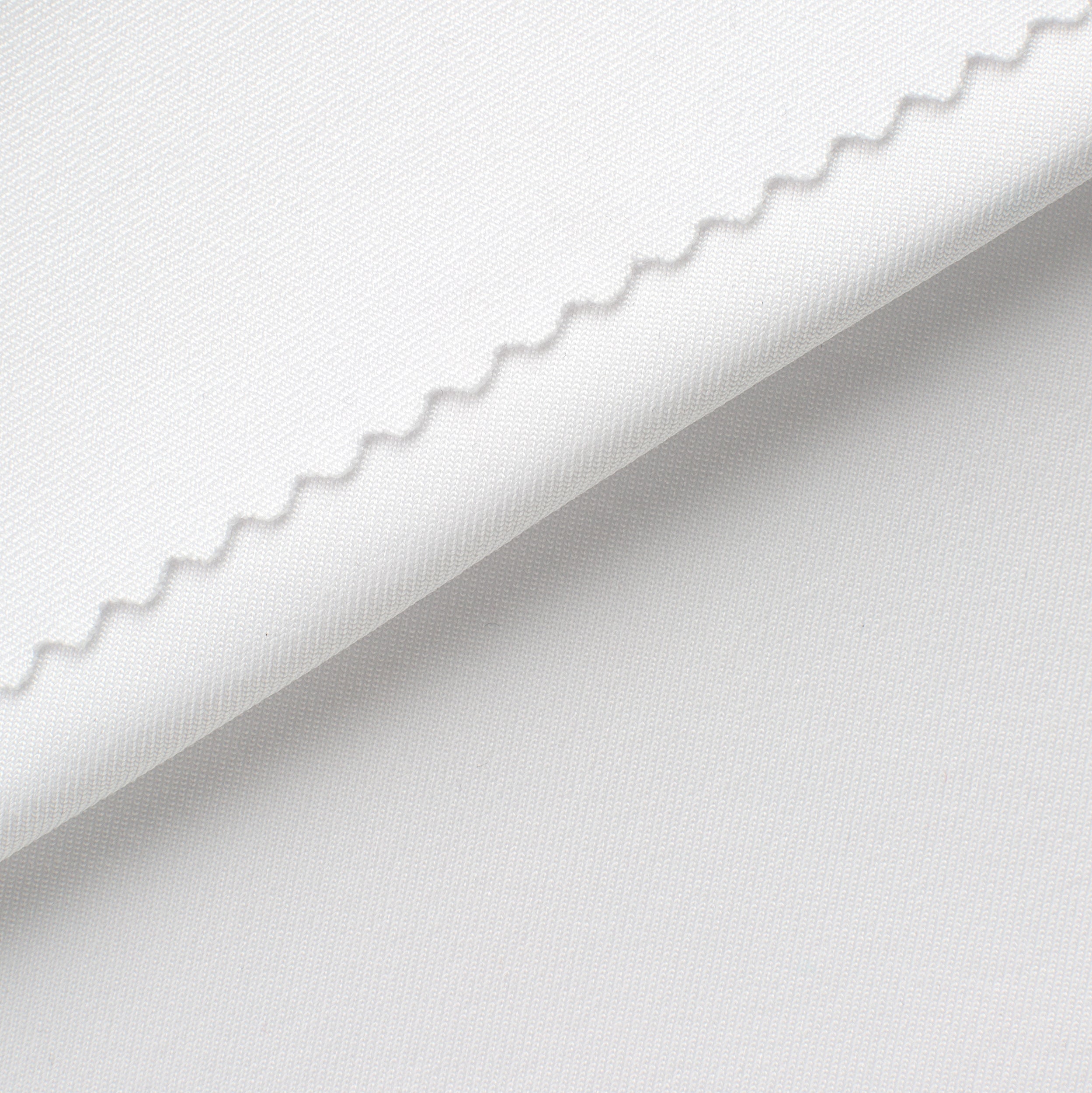 POLYESTER SINGLE JERSEY FABRIC WITH ELASTANE - WHITE - 280 GSM