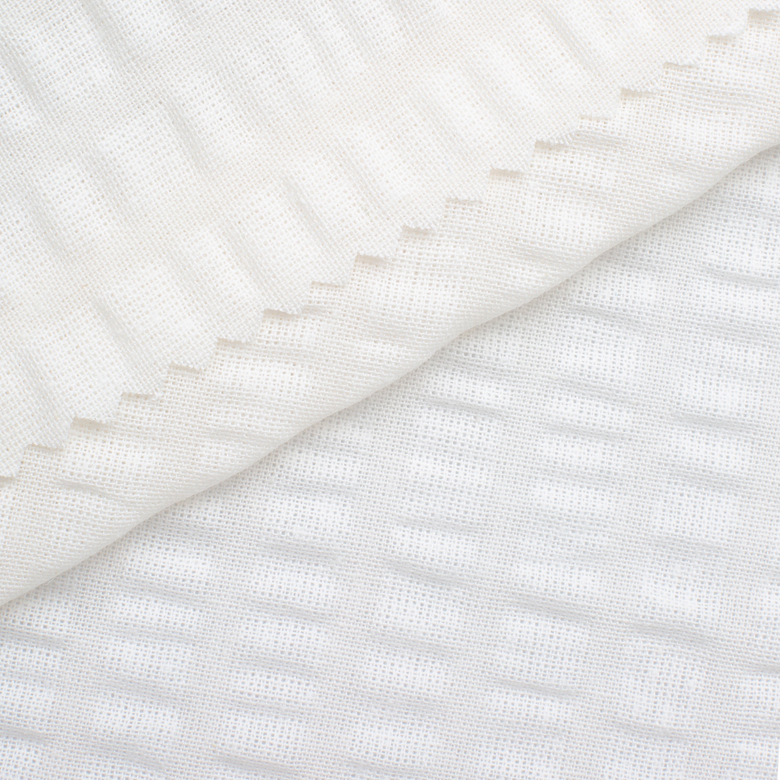 COTTON WAFFLE POPLIN FABRIC - ECRU - 160 GSM