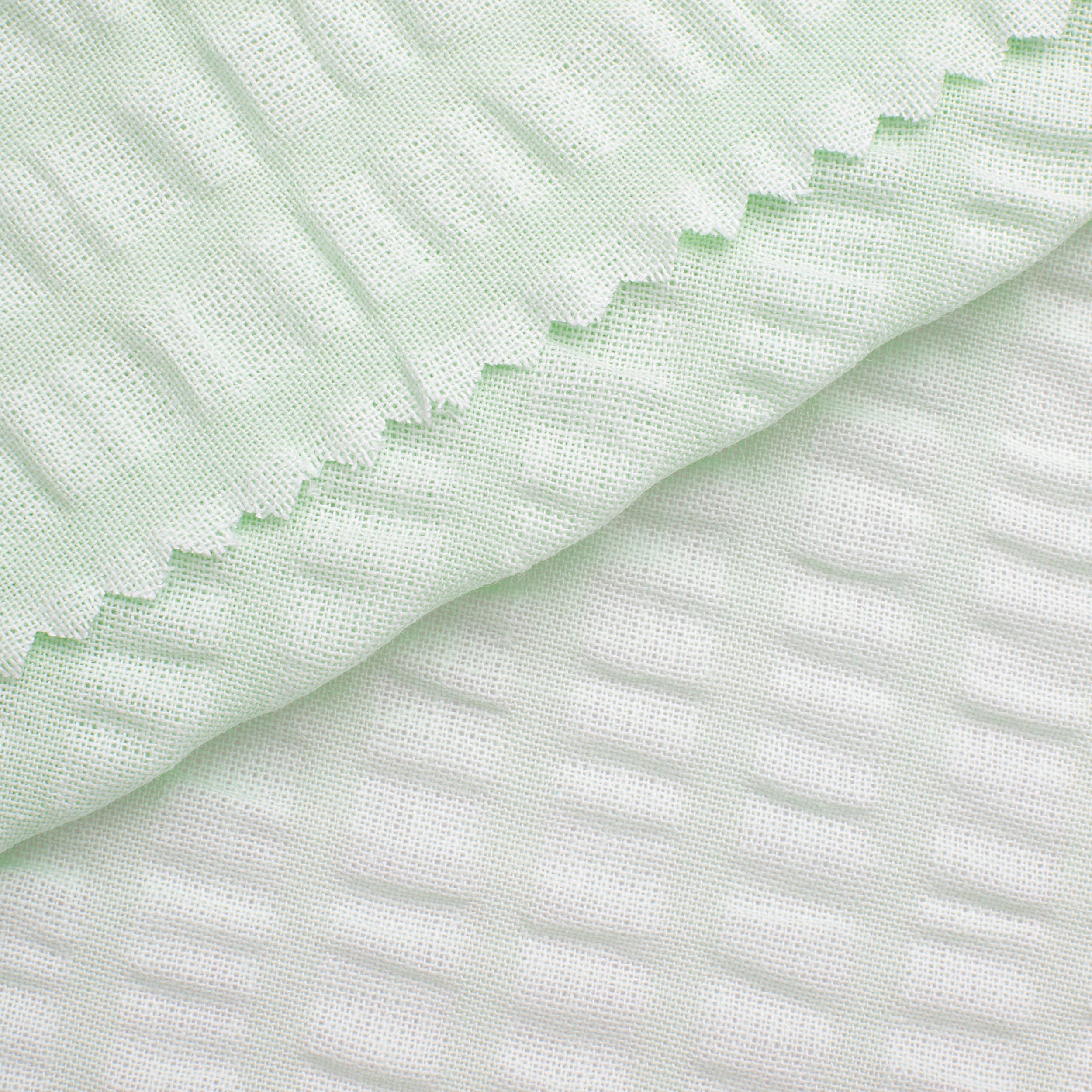 COTTON WAFFLE POPLIN FABRIC - CELADON GREEN - 160 GSM