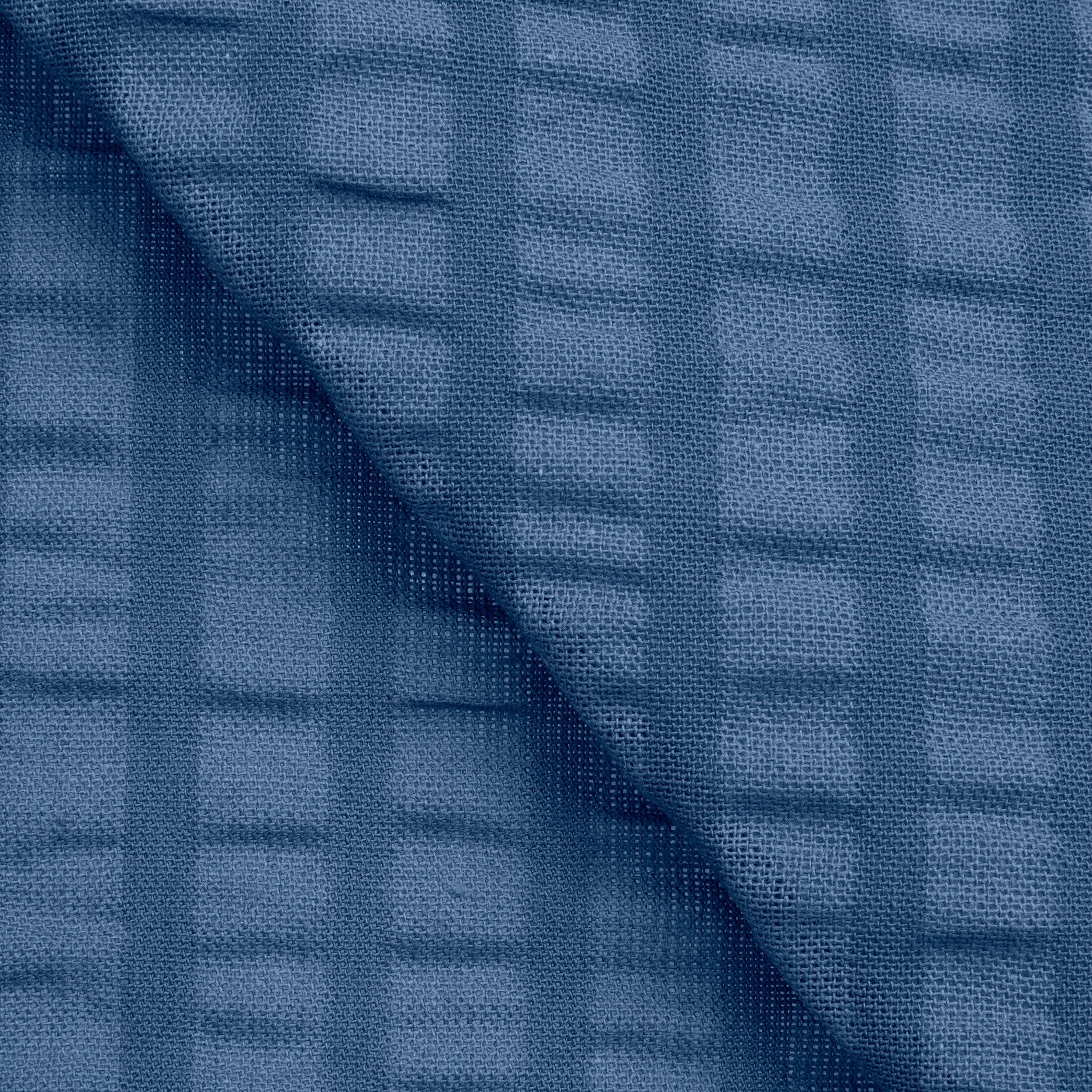 COTTON WAFFLE POPLIN FABRIC - NAVY BLUE - 160 GSM