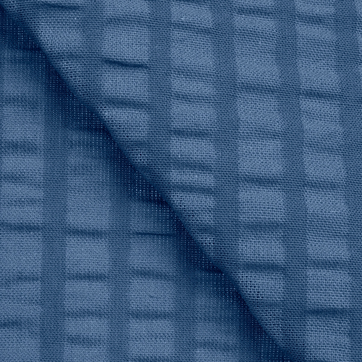 COTTON WAFFLE POPLIN FABRIC - NAVY BLUE - 160 GSM