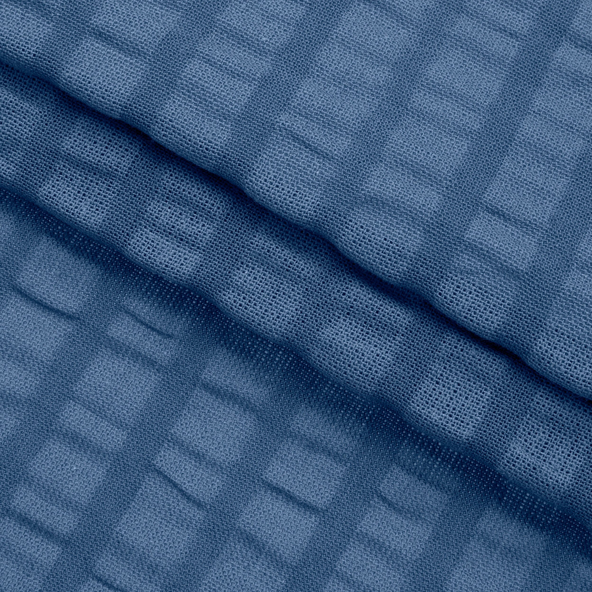 COTTON WAFFLE POPLIN FABRIC - NAVY BLUE - 160 GSM