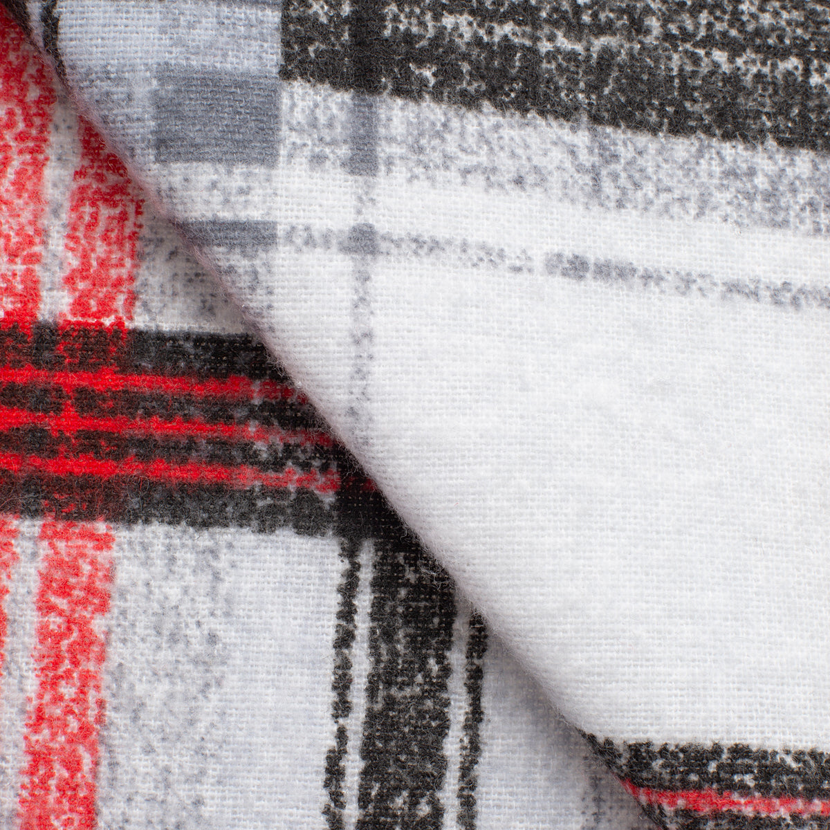 CHECKED COTTON FLANNEL FABRIC - RED CHECK - 160 GSM