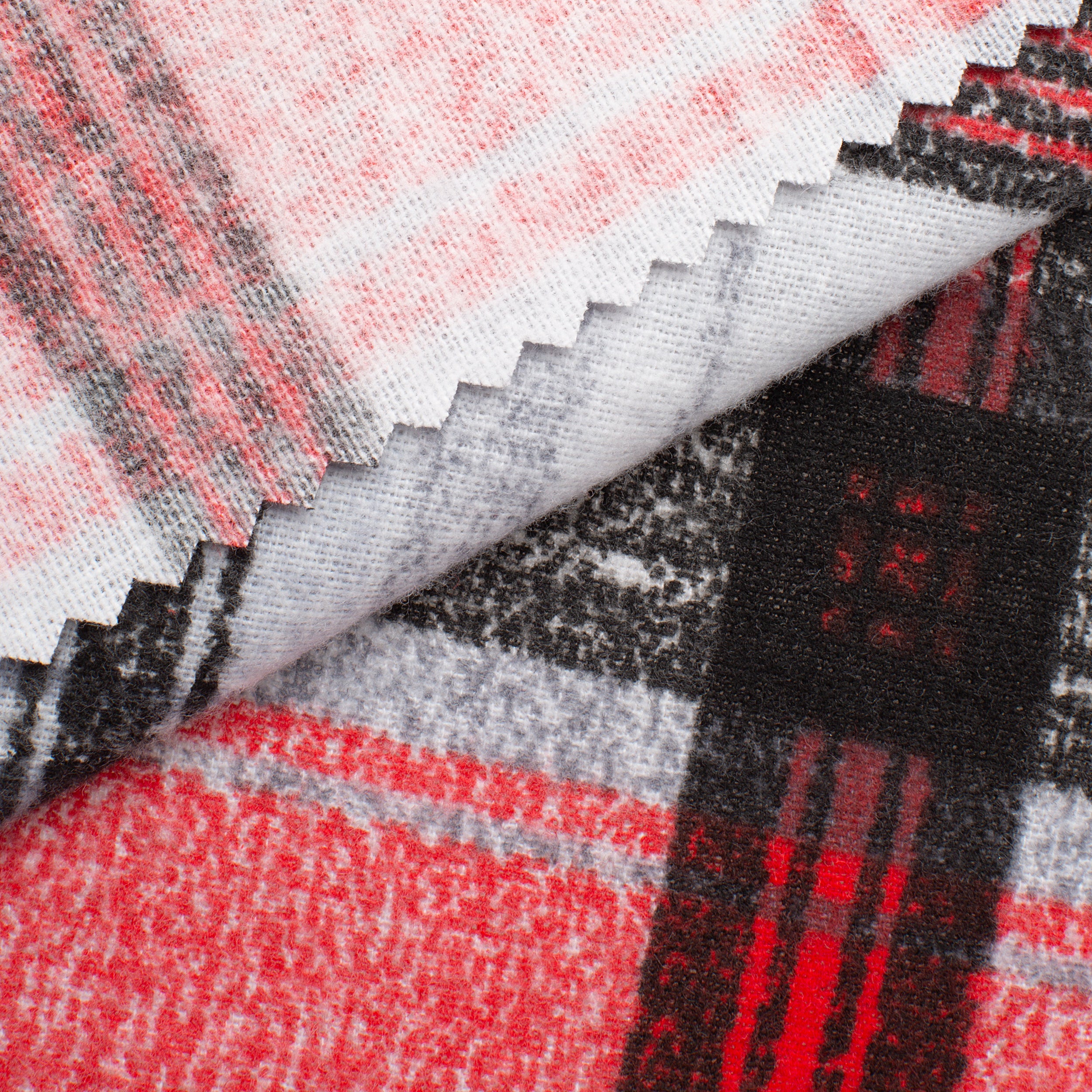 CHECKED COTTON FLANNEL FABRIC - RED CHECK - 160 GSM